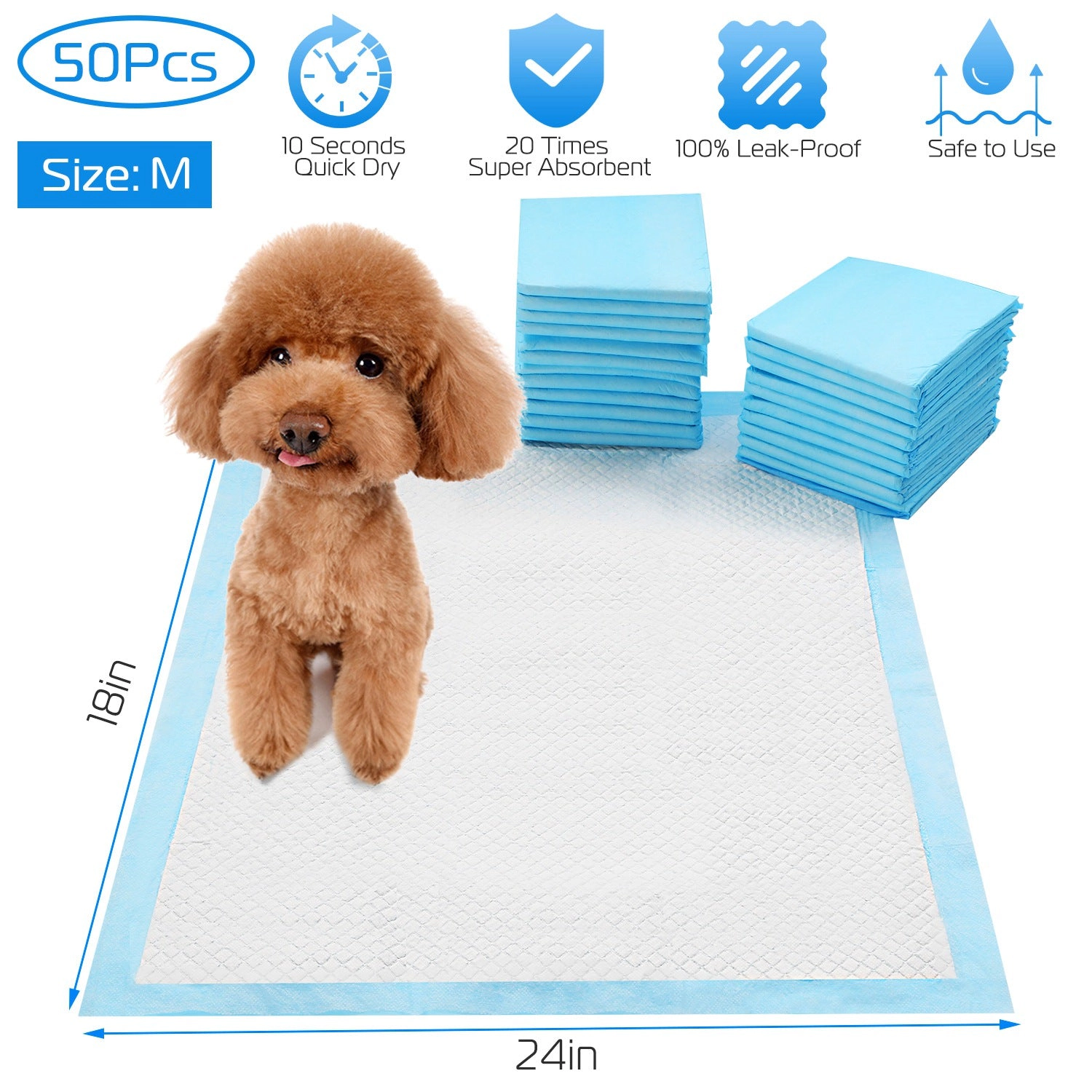 GBruno 50-Piece Absorbent Dog Training Pads