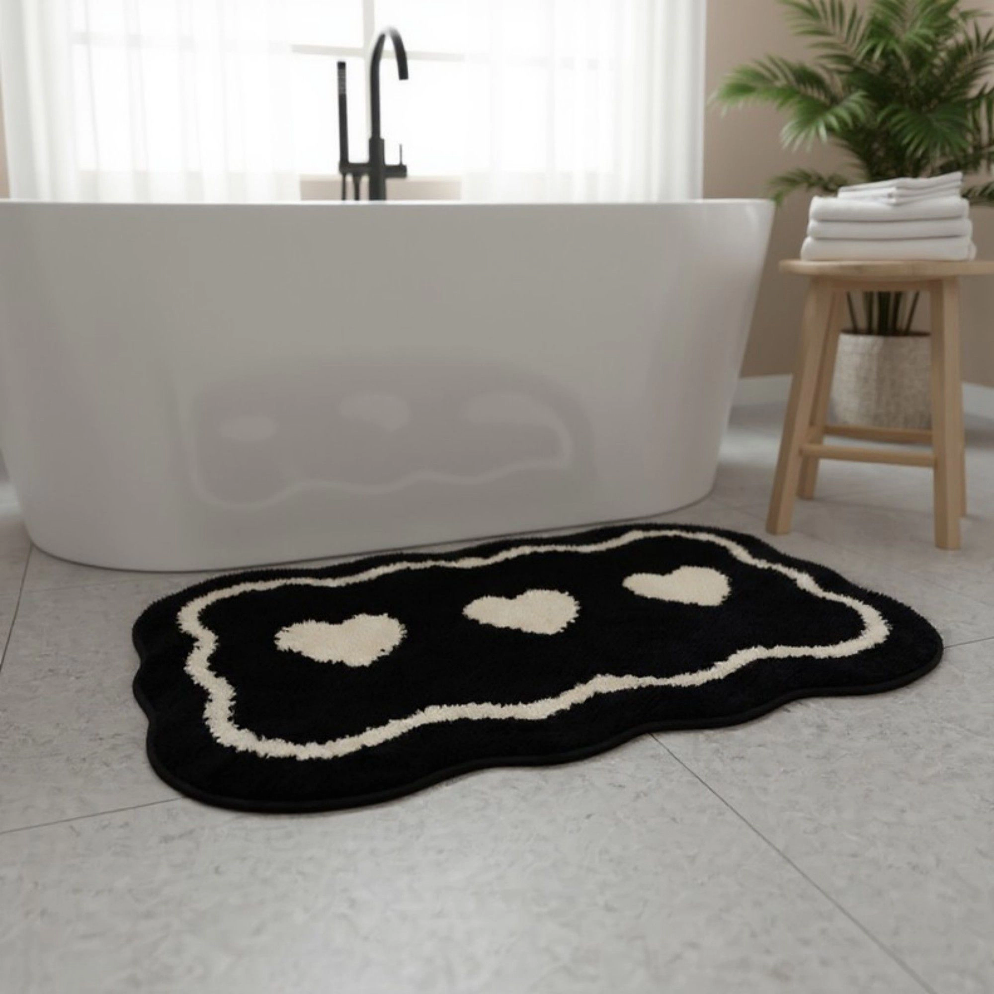 Alilang Unisex Abstract Floral Pattern Tufted Bath Mat Soft Bathroom Floor Rug