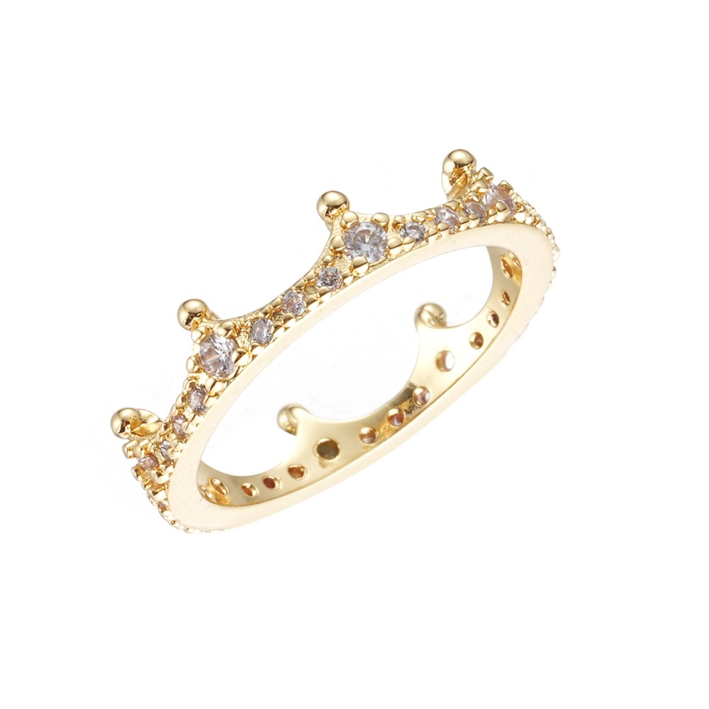 Women's Delicate Crown Shape Cubic Zirconia Stackable Ring