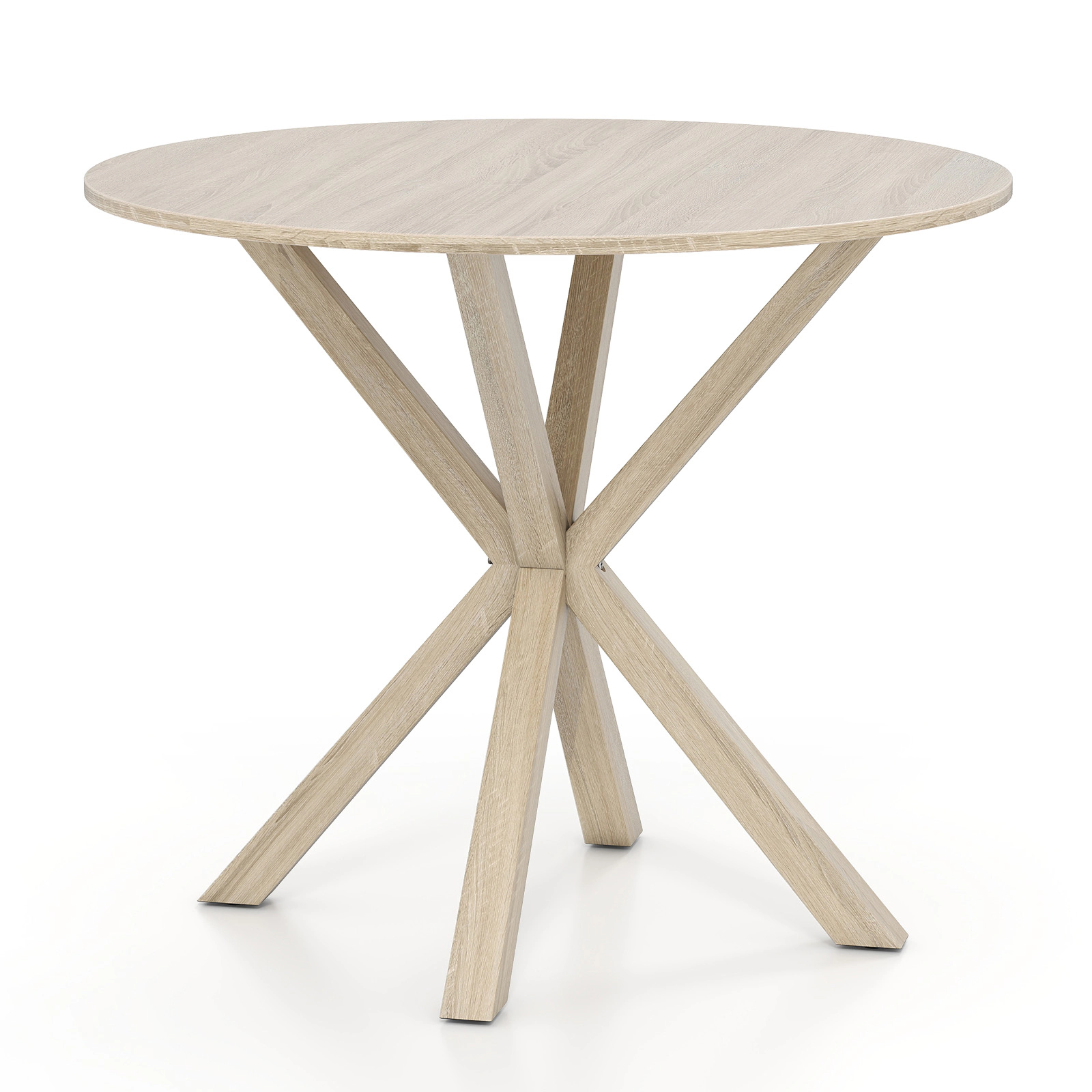 LJG 36 Inch Wood Dining Table with Intersecting Pedestal Base for 2-4 People
