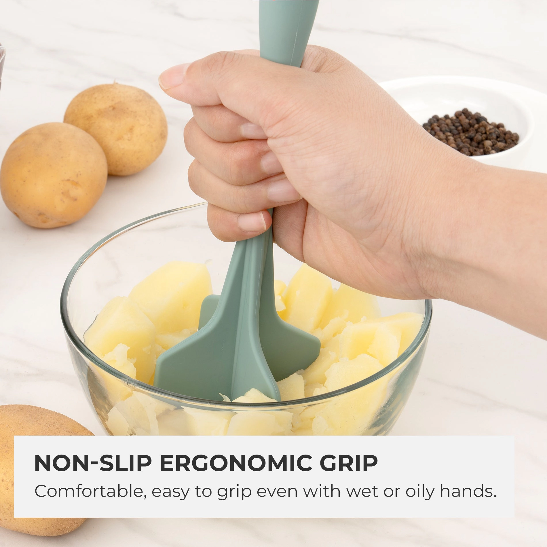 Elihome Silicone 4-Blade Ground Meat Chopper & Masher