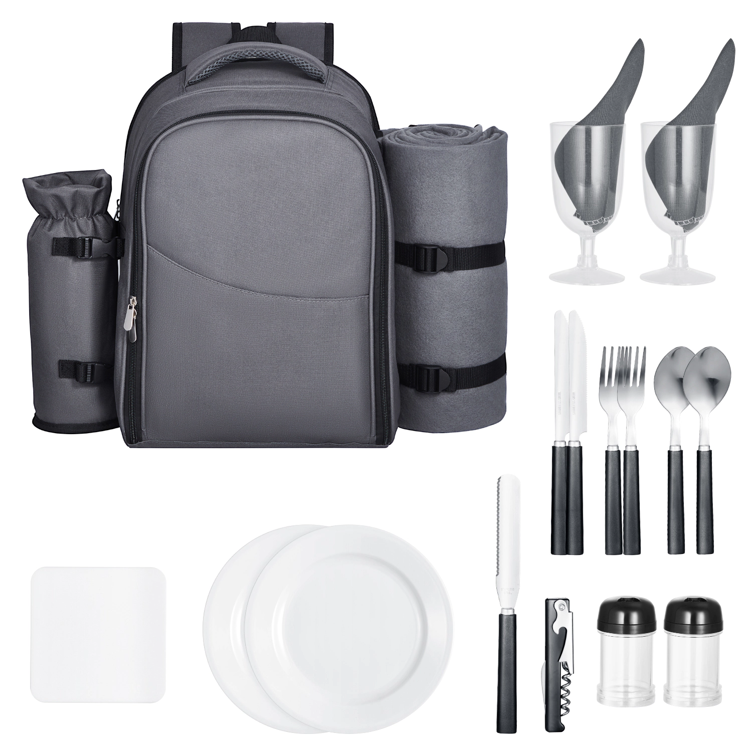 HONGGE Picnic Backpack Beach Bag for with Insulated Cooler Compartment Detachable Bottle/Wine Holder