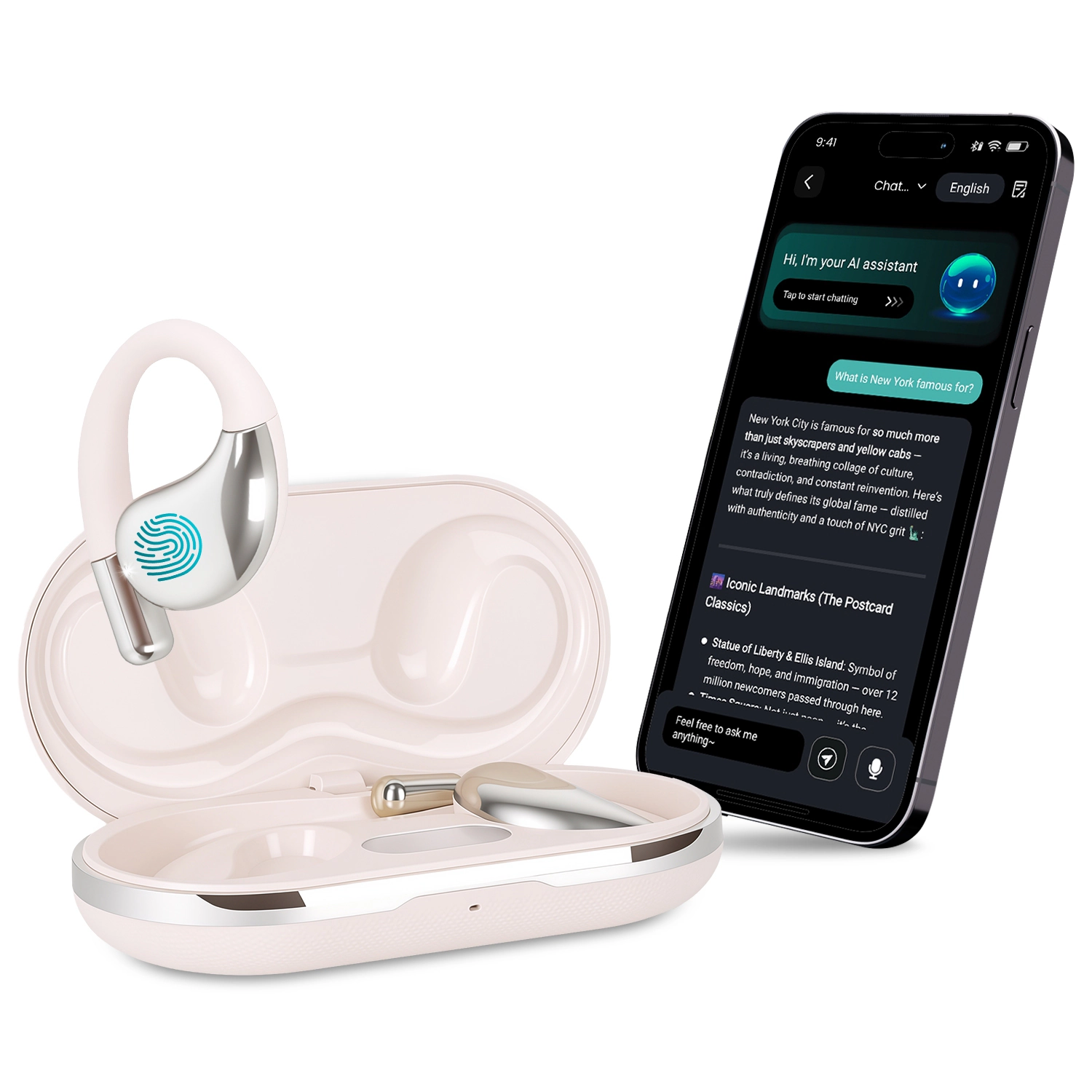 GBruno AI Translation Earbuds With Charging Case