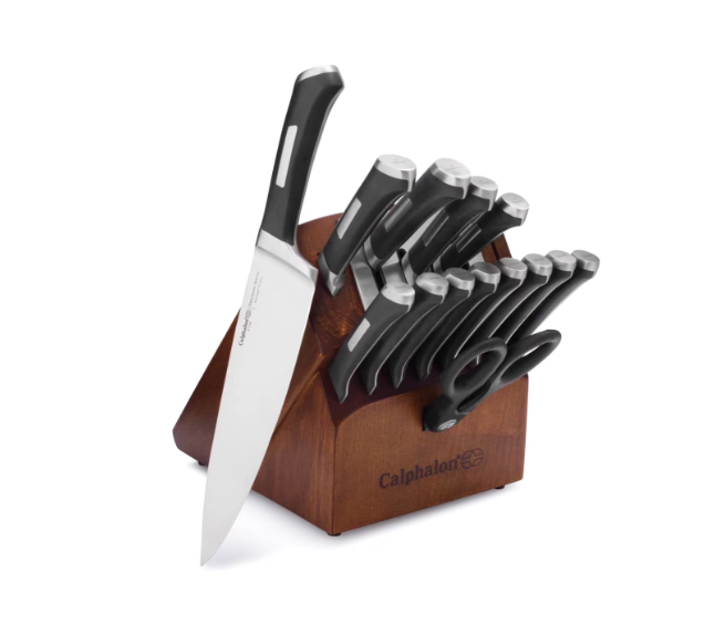 Calphalon Precision Cutlery Unisex Self-Sharpening Knife Block Set with SharpIN Technology, 15-Piece Set