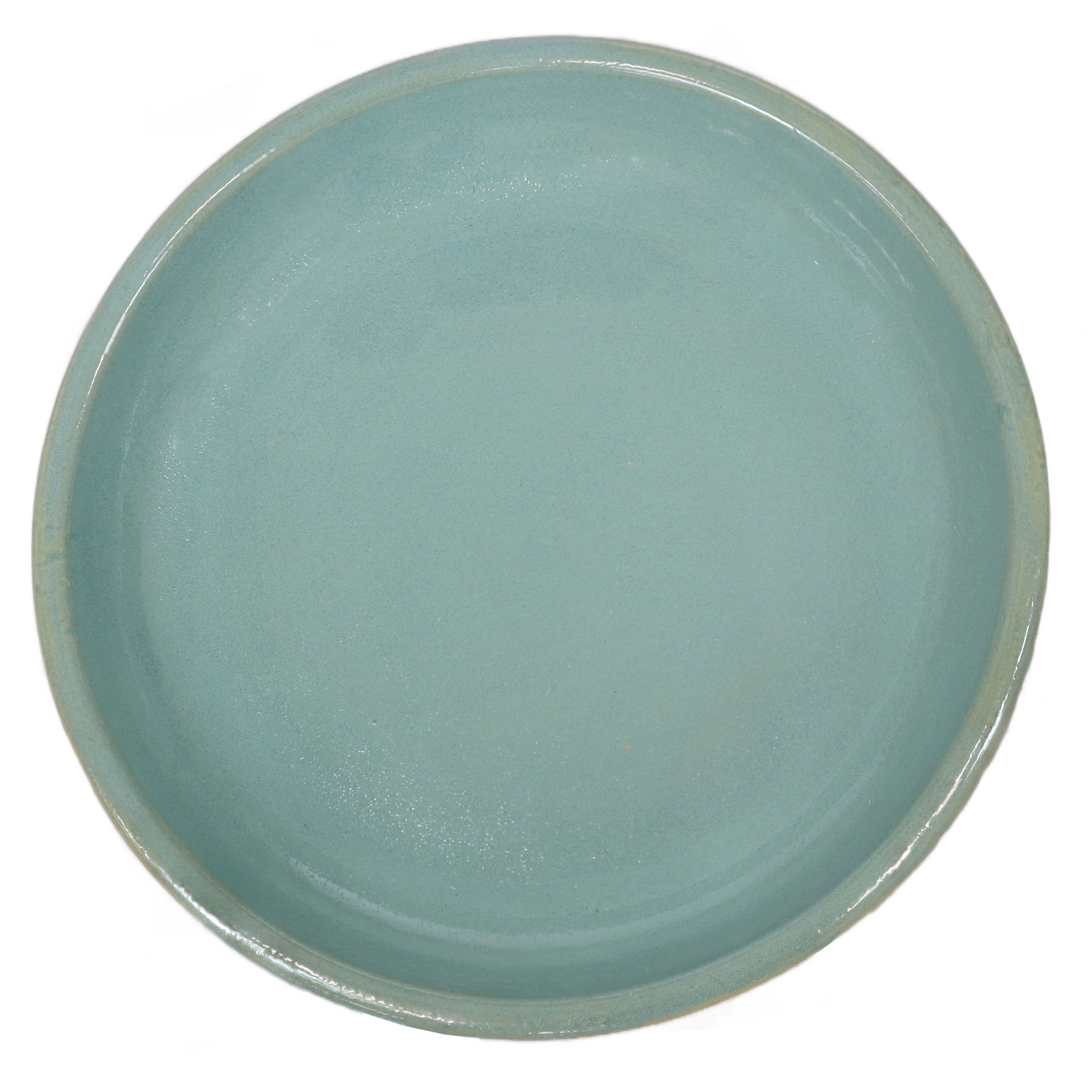 Sunnydaze Ceramic Bird Bath for Outdoors, 18” H, Blue Lava Distressed