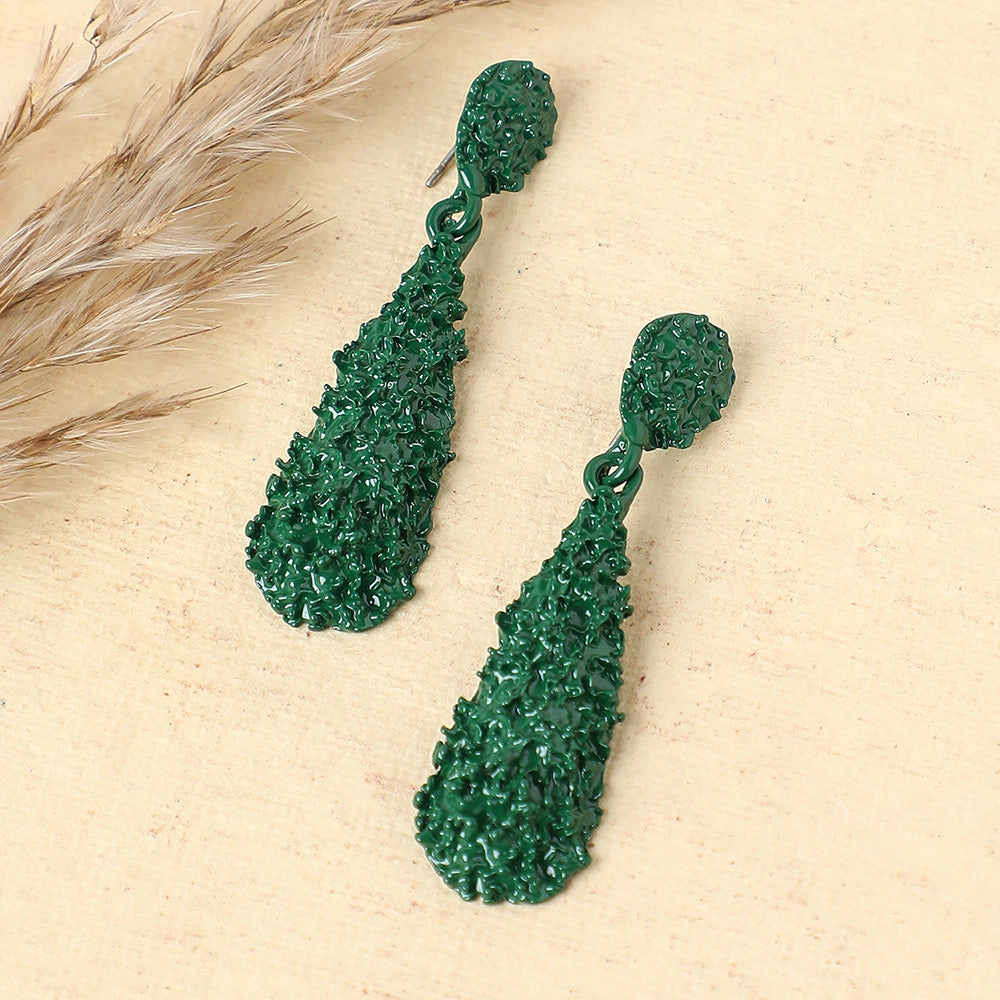 SOHI Women's Green Drop Earrings