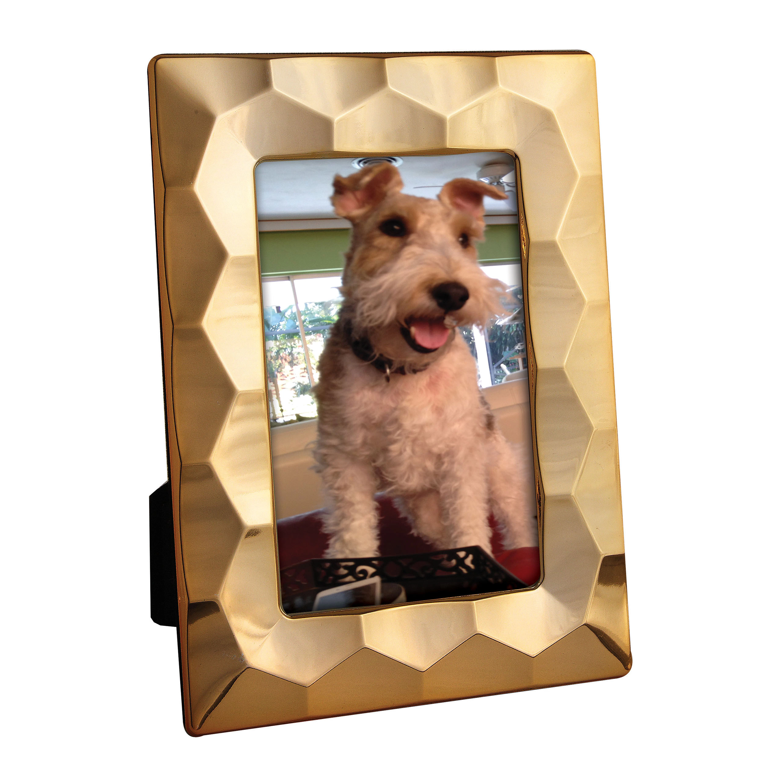 Jiallo Geometric Gold Prism Picture Frame, 4x6"