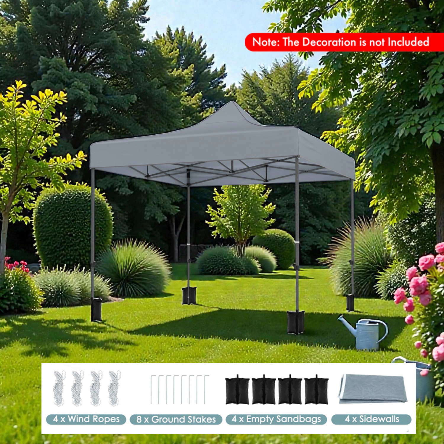 Hivvago Portable Folding Canopy with 4 Sidewalls and Wheeled Case