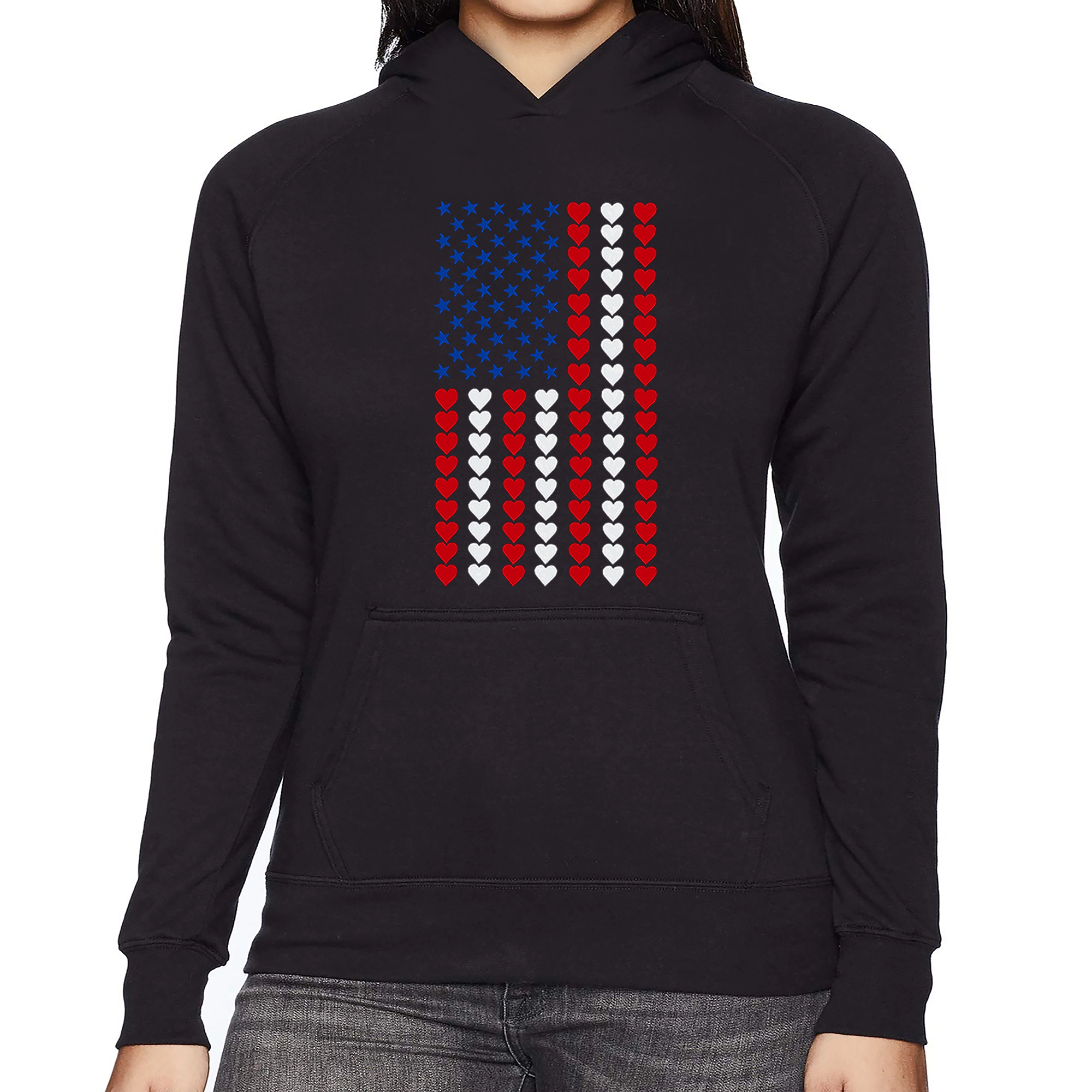 LA Pop Art Heart Flag - Women's Word Hooded Sweatshirt