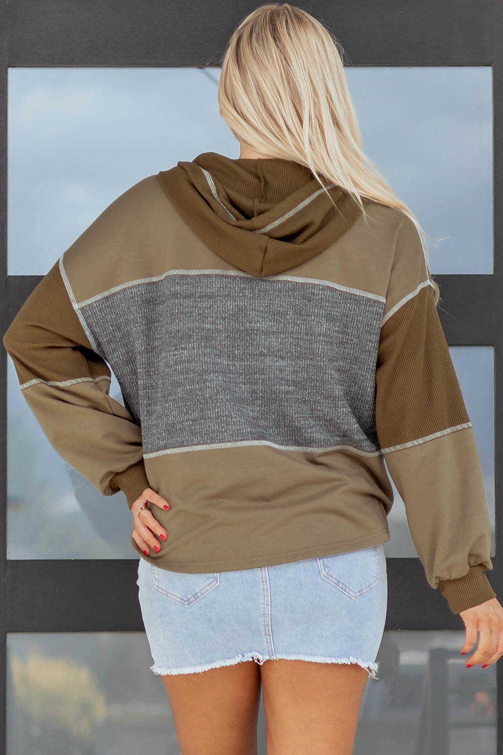 Threaded Pear Women's Myrabella Exposed Seam Half Pullover