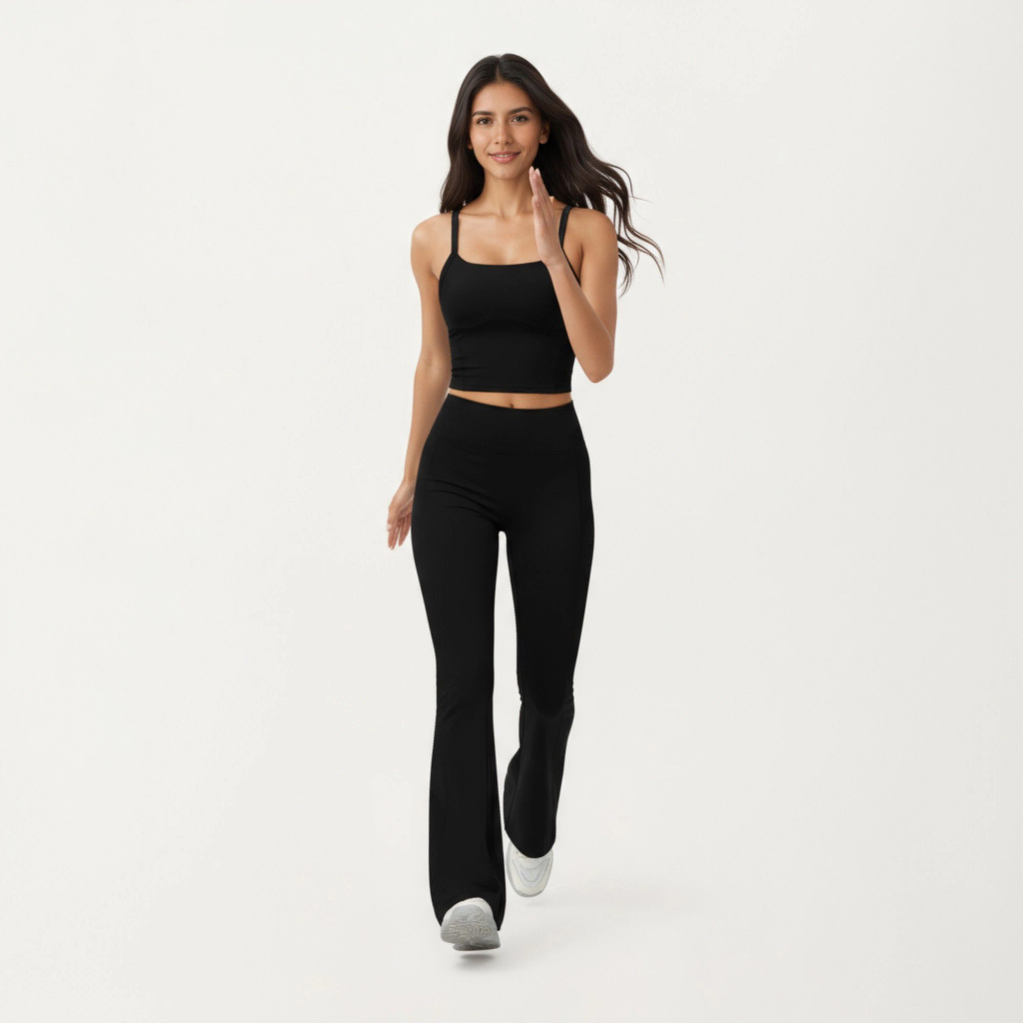 Anna-Kaci Active Women's High Waist Flare Leg Athletic Pants with Smooth Stretch Fabric and Contoured Supportive Fit