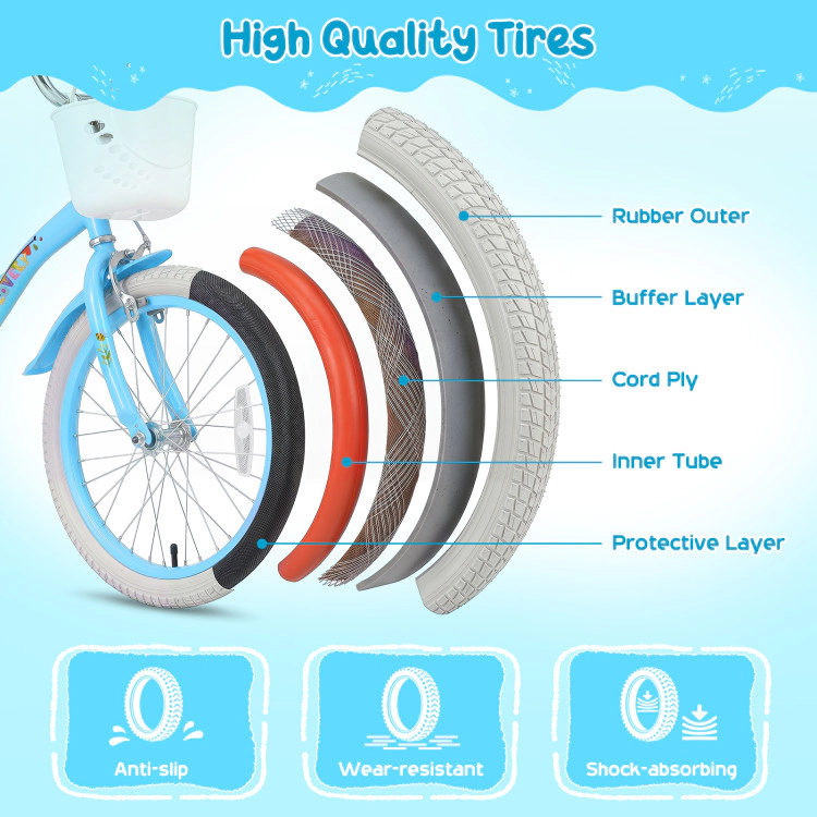 Hivvago Girls Bike with Training Wheels and Basket Spring Party