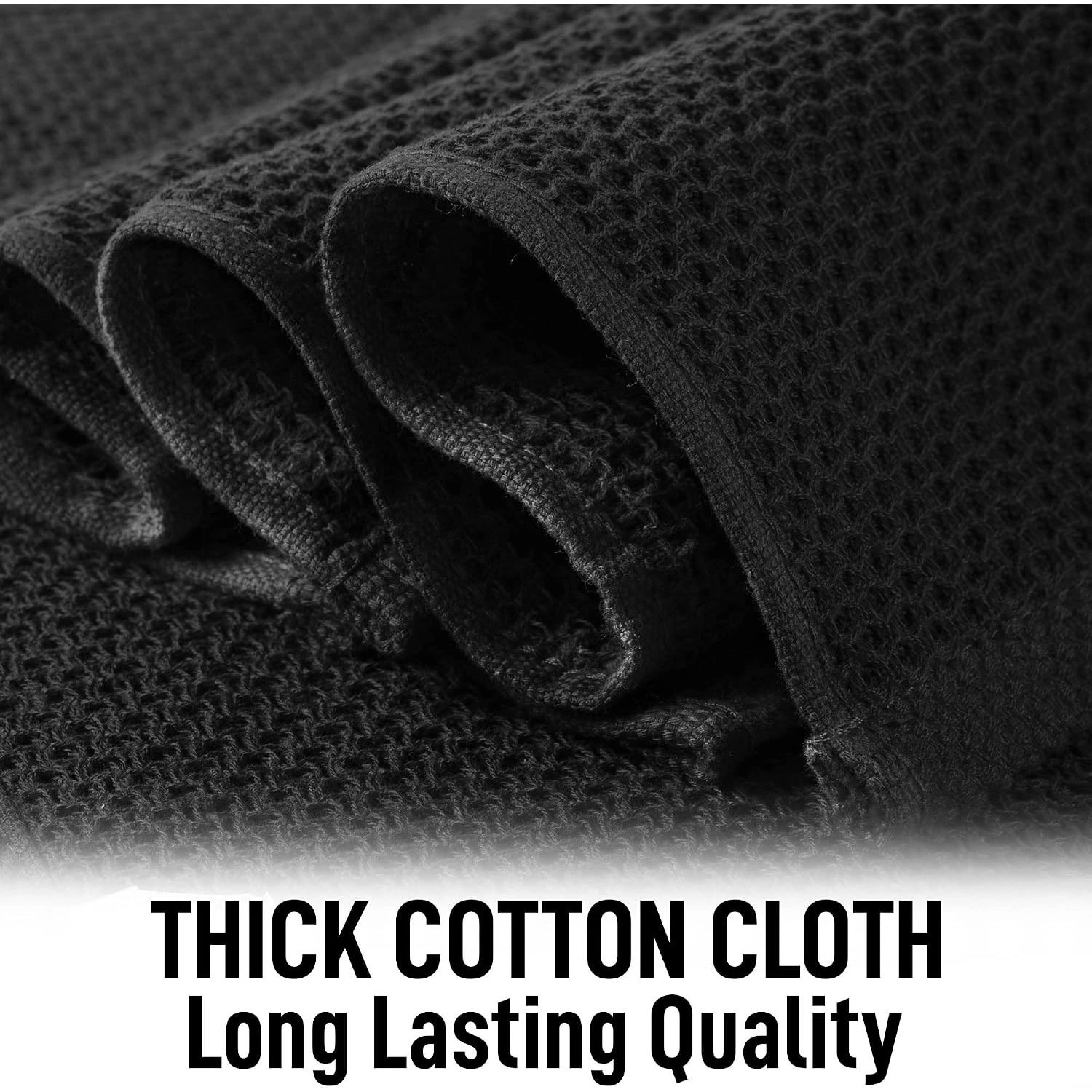Zulay Kitchen Towels 3 Pack Waffle Weave - 13 x 28 Inch Super Absorbent Dish for