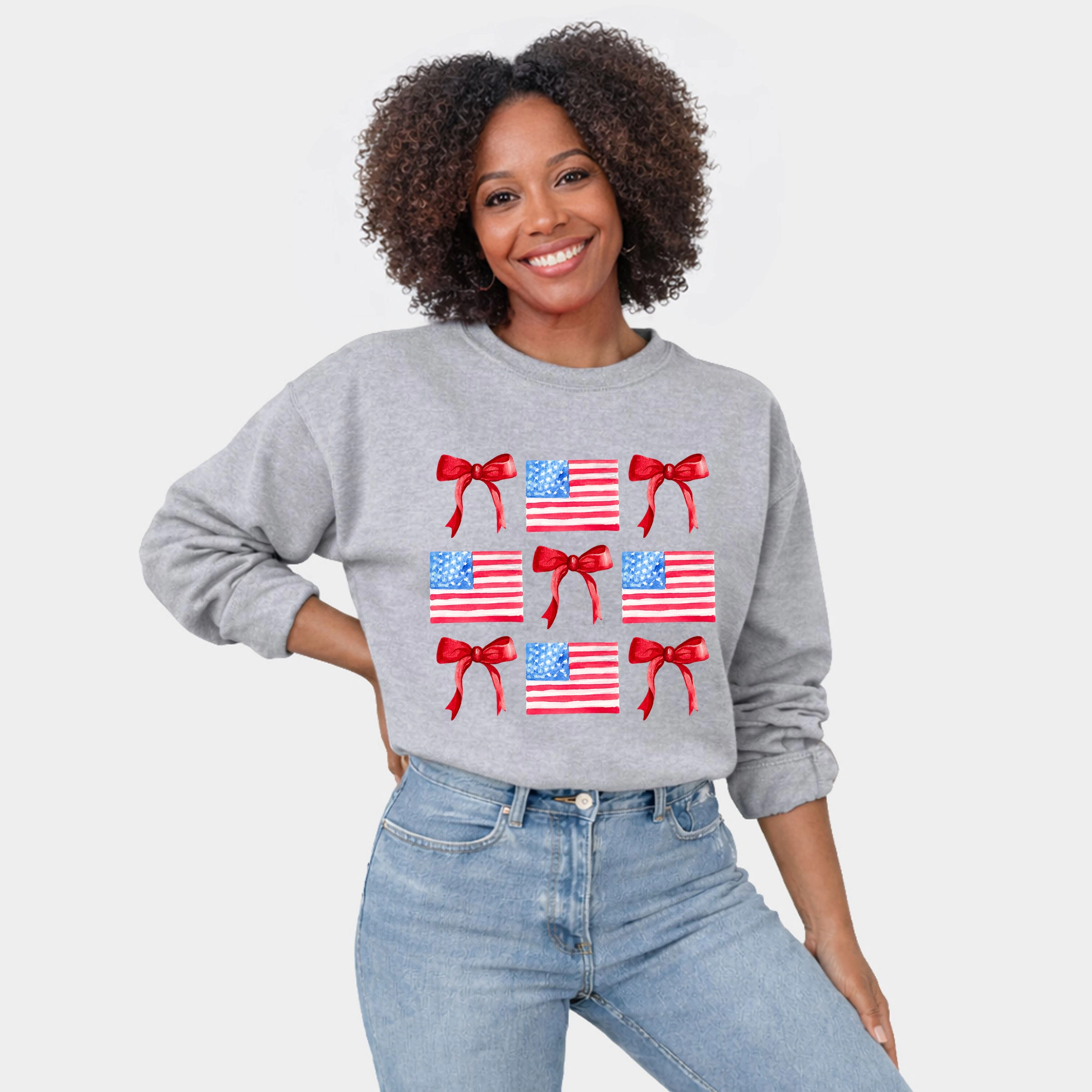 Simply Sage Market - Coquette Flags Chart  Women's Graphic Sweatshirt