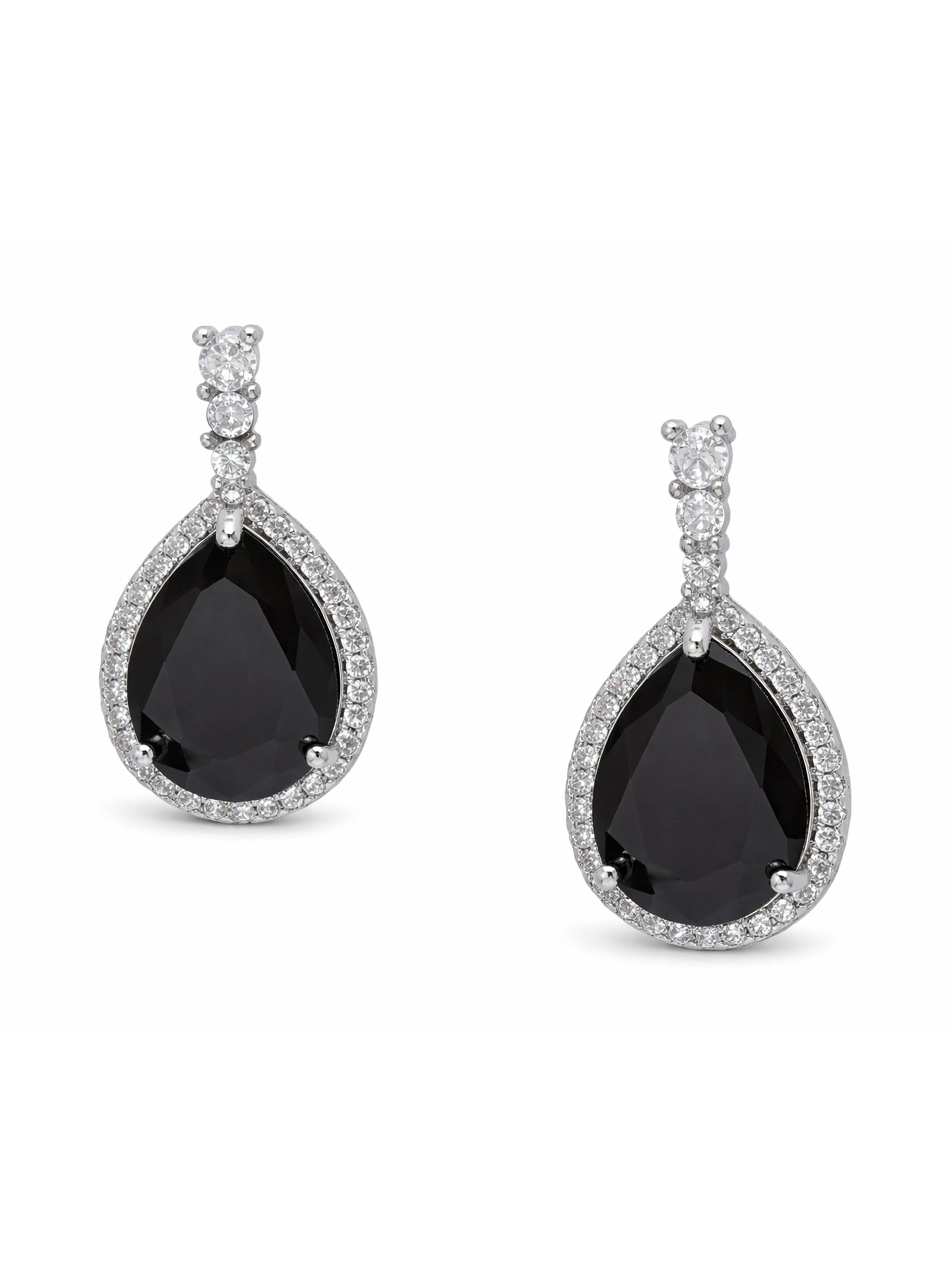 AGP PARIS Womens Halo Teardrop Sparkle Drop Earrings