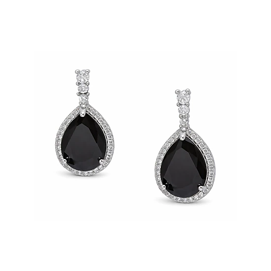 AGP PARIS Womens Halo Teardrop Sparkle Drop Earrings