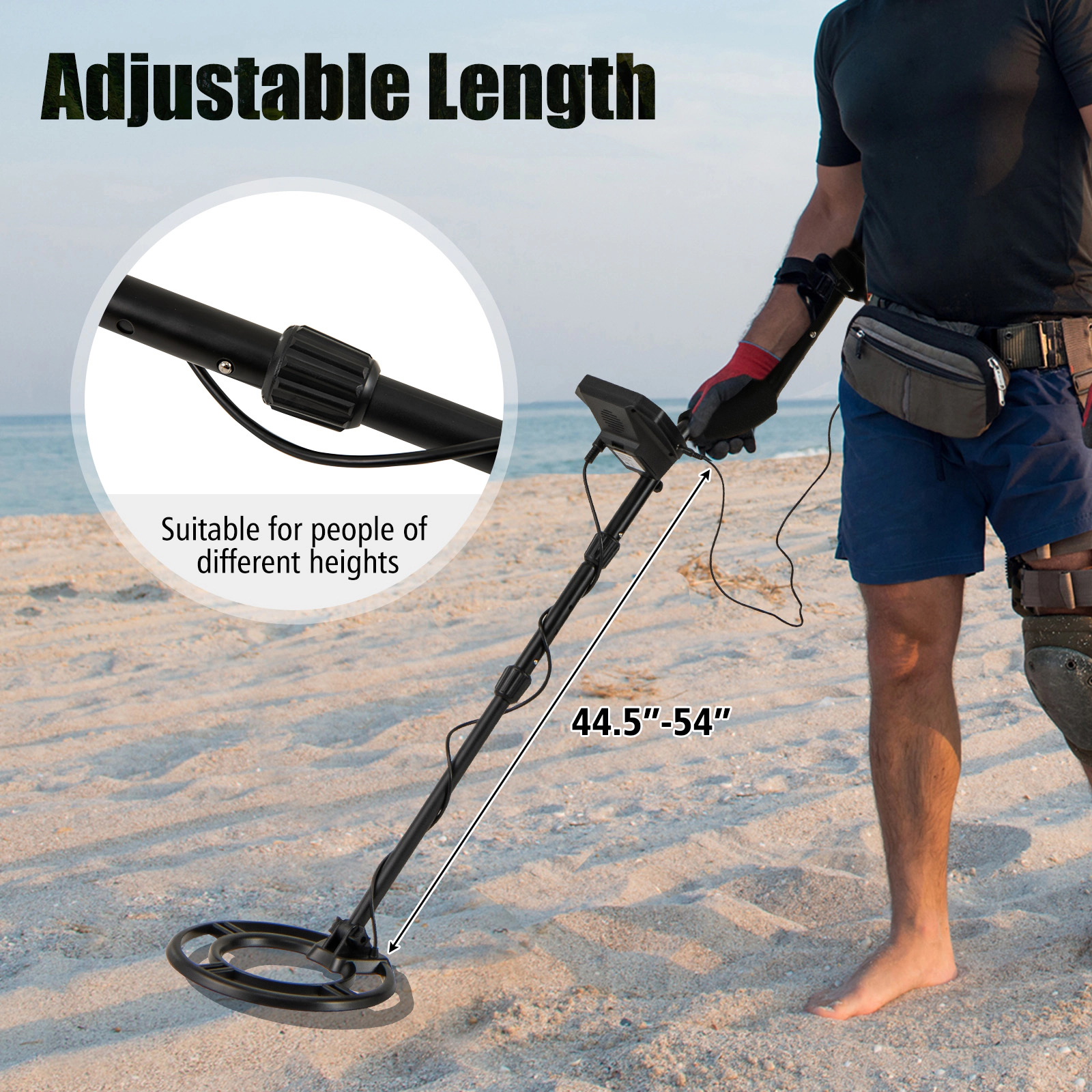 LJG Metal Detector with Backlit LCD Display and Advanced DSP Chip