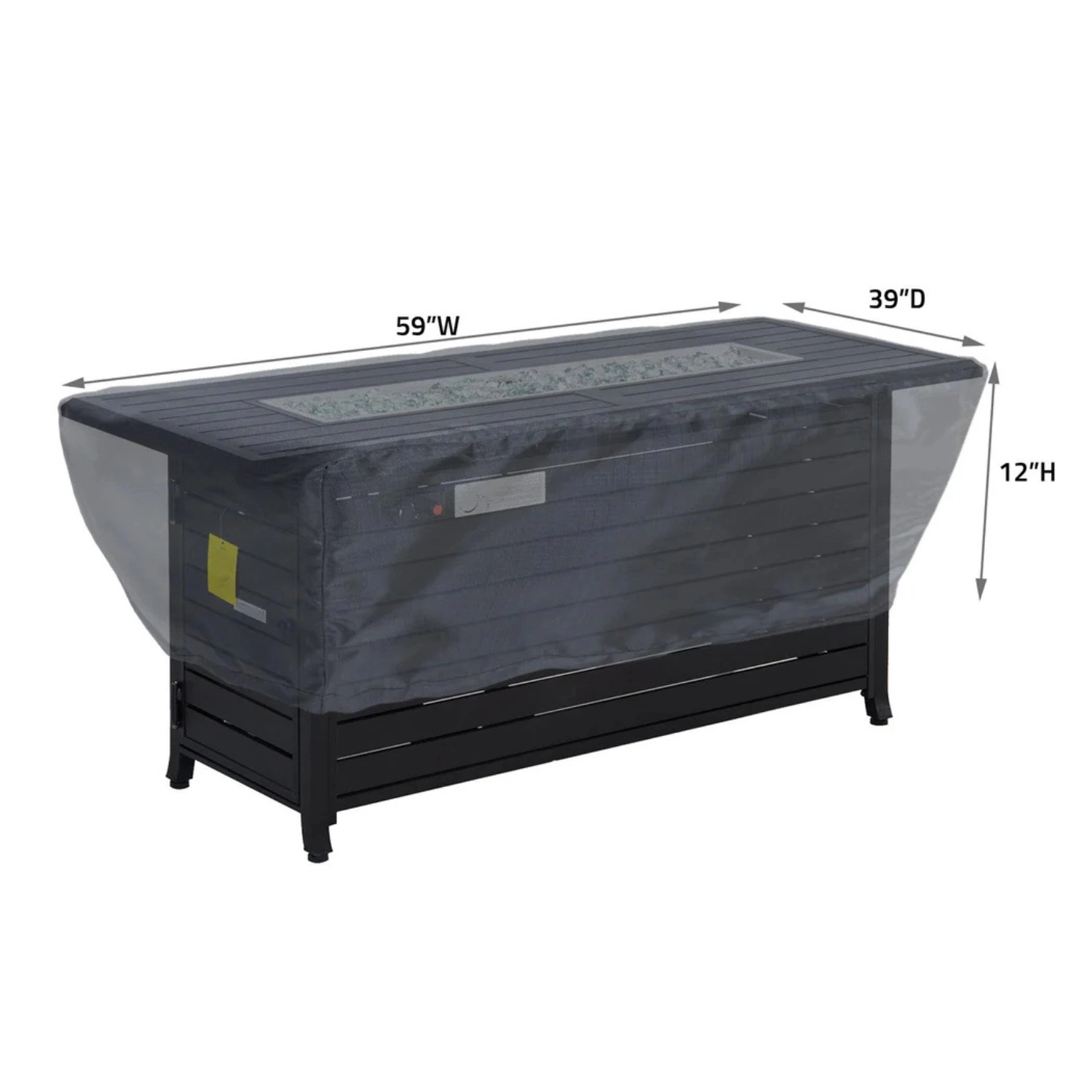 Summerset Shield Fire Pit Cover Ultimate Protection for Your Outdoor Furniture Rectangle 59" x 39" x 12" Mercury