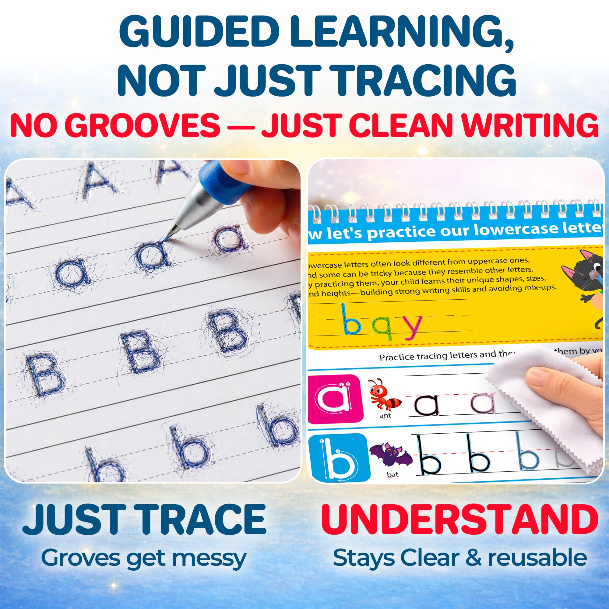 QUOKKA Kids Tracing Activity Books Set with Dry-Erase Pages and Markers