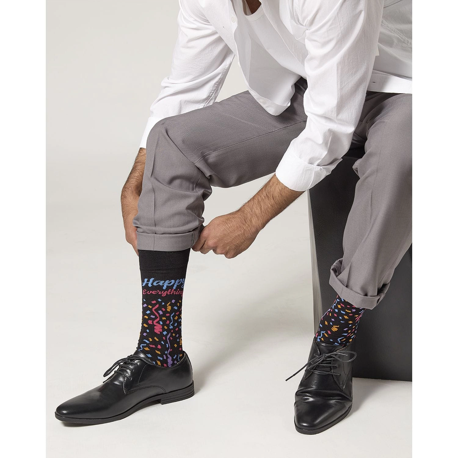MeMoi Men's Happy Everything Rayon From Bamboo Crew Socks