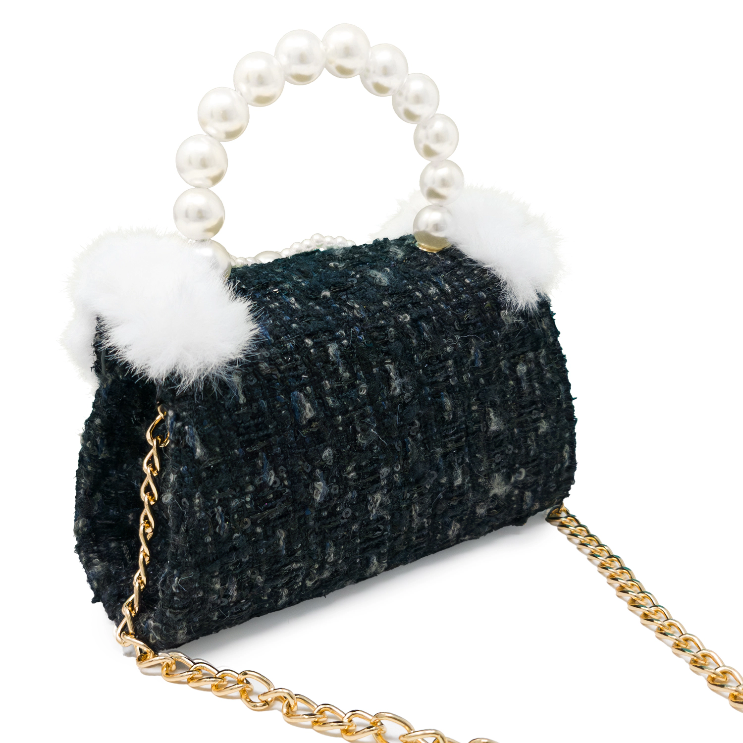 Puttisu Girls Pearl Ribbon Handbag