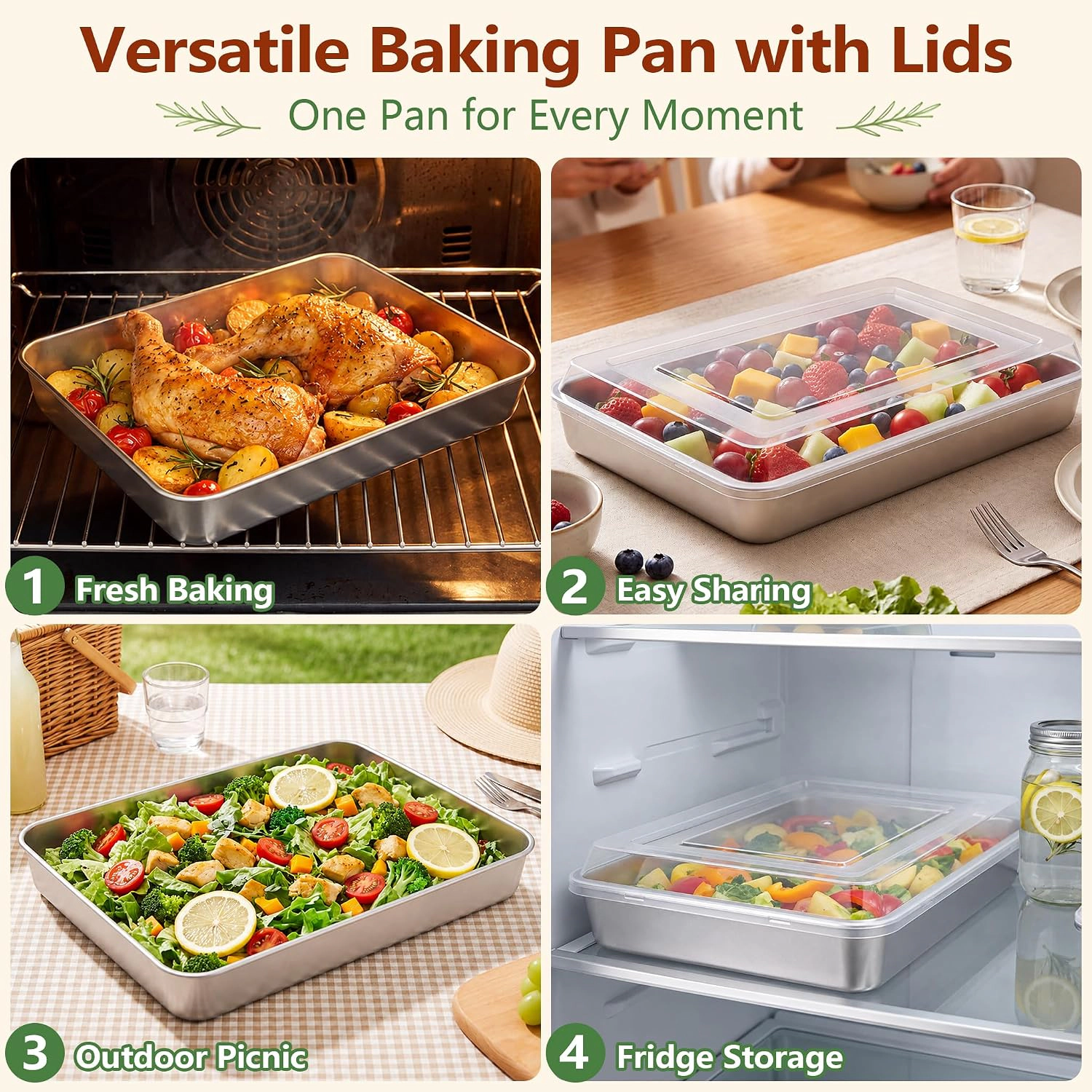 e-far Stainless Steel Baking Pan