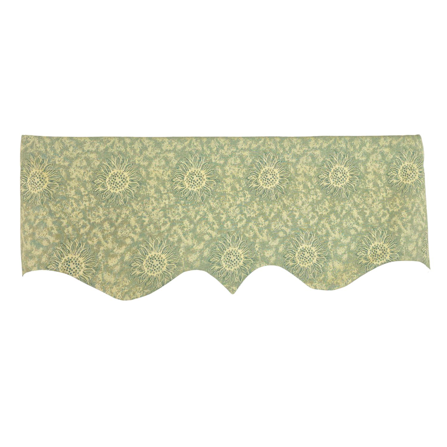 RLF Home 100% Cotton French Sun Flower Regal Lined Window Valance 50 x 17 Lime