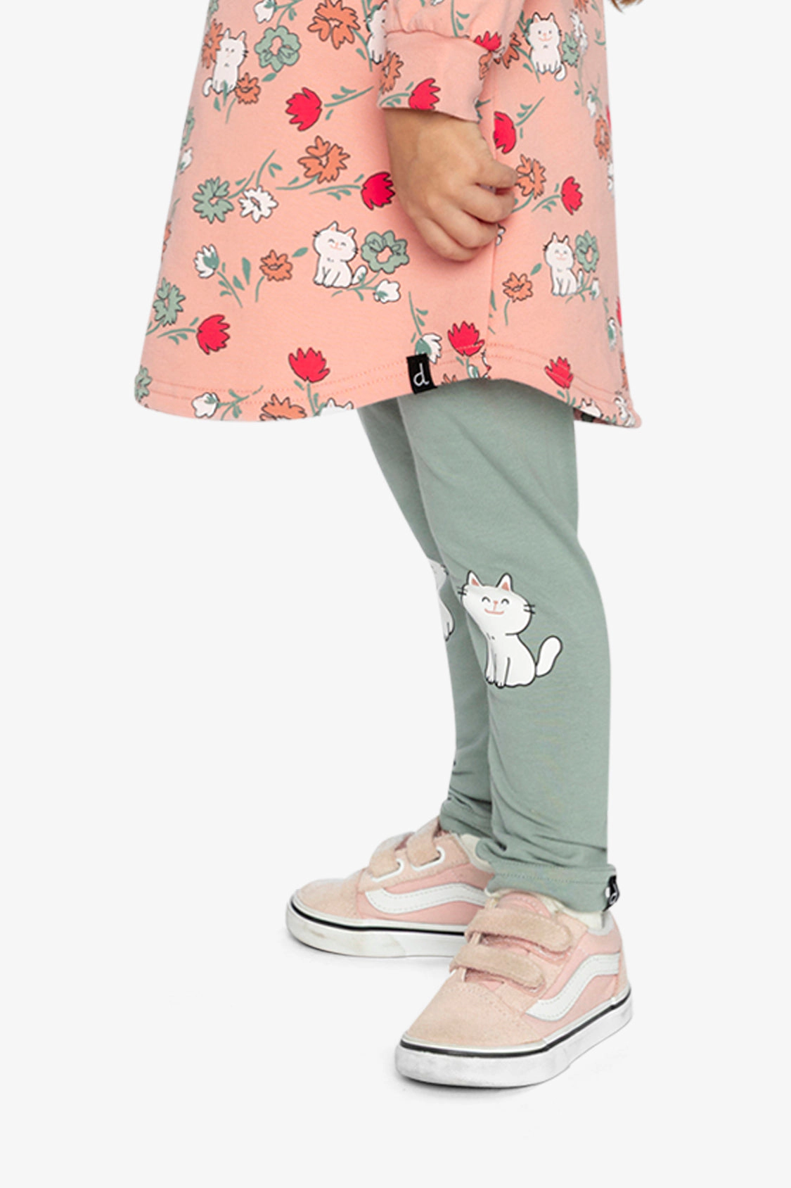 Deux par Girls Cat Knee Detail Organic Cotton Leggings