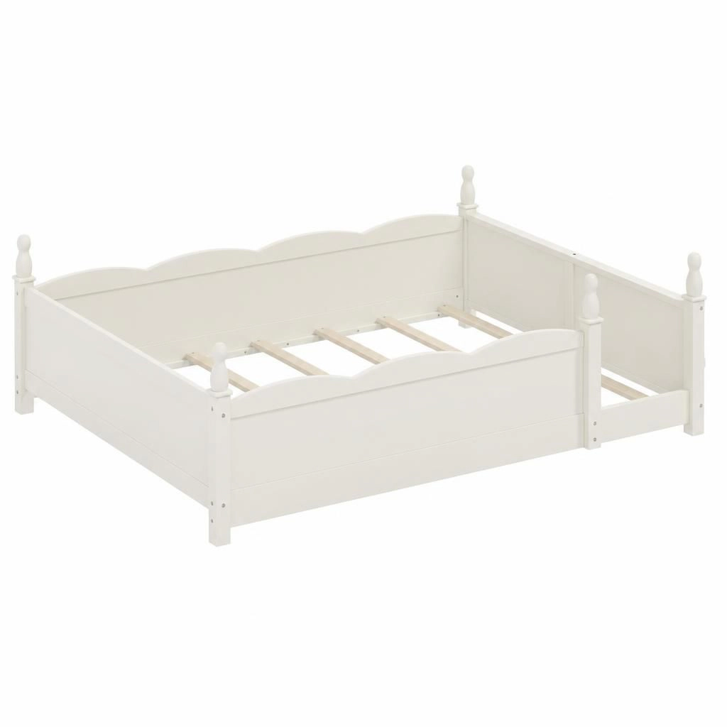 GOODSILO Solid Wood Queen Bed Frame