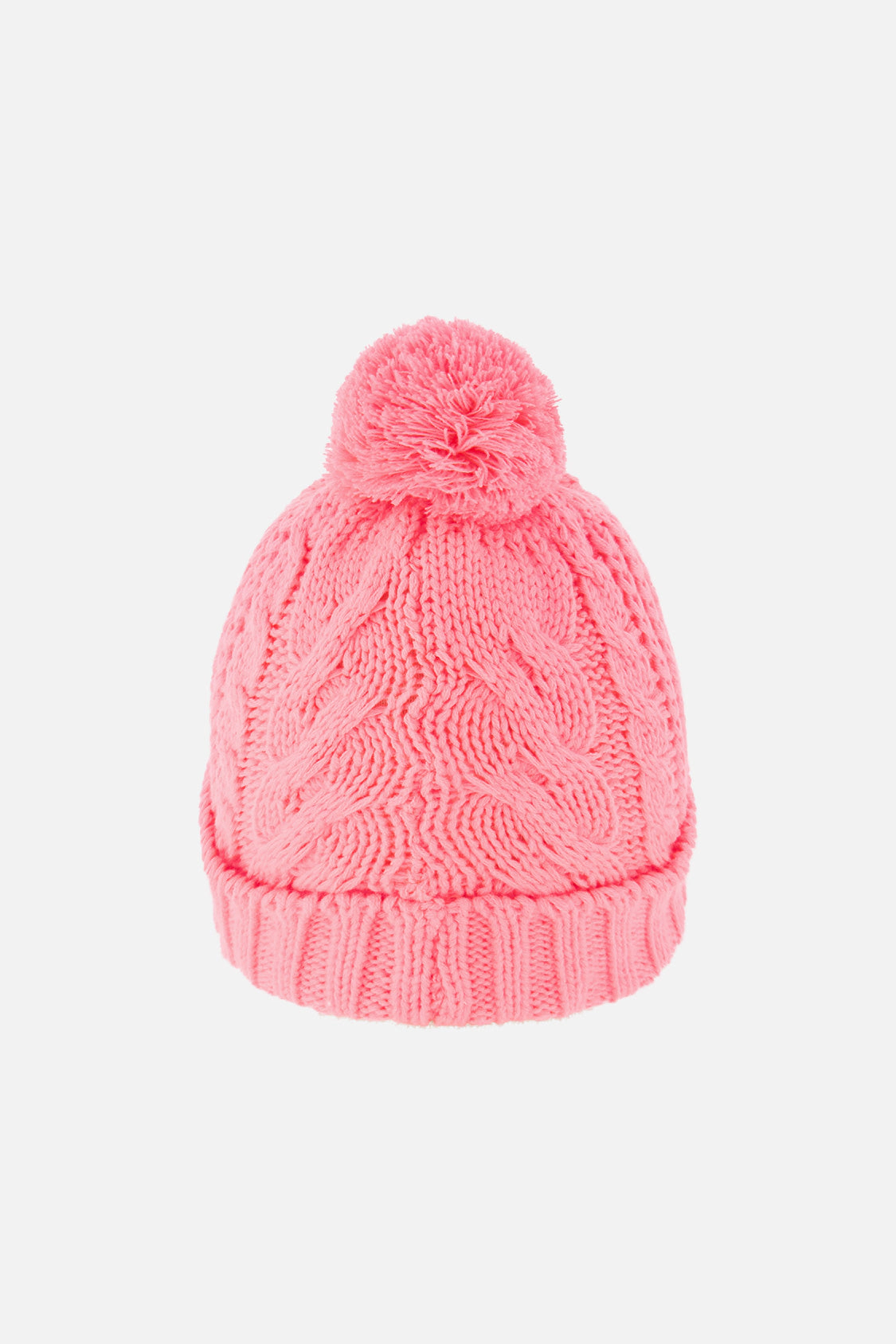 Deux par Girls Cable-Knit Winter Knit Hat with Pompom