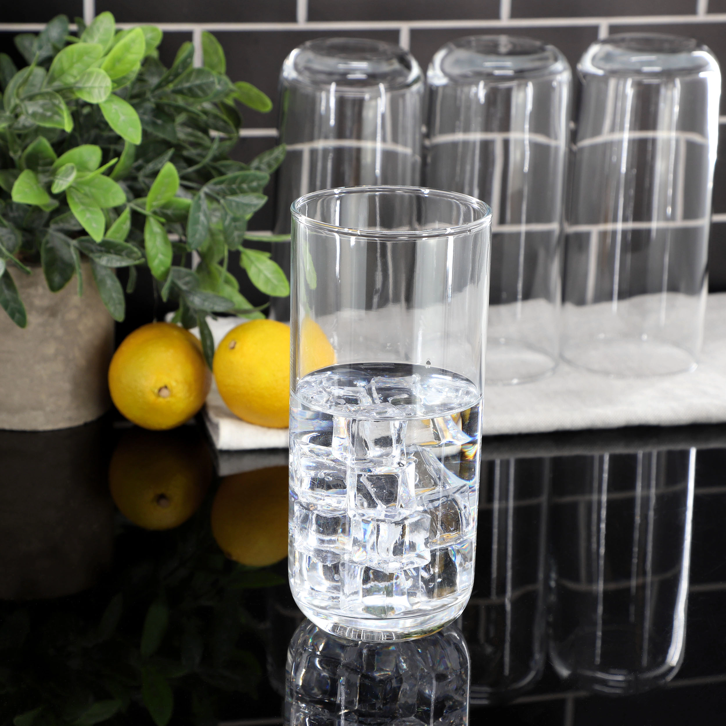 Gibson Home Emory 4 Piece 17 Ounce Clear Glass Tumbler Set