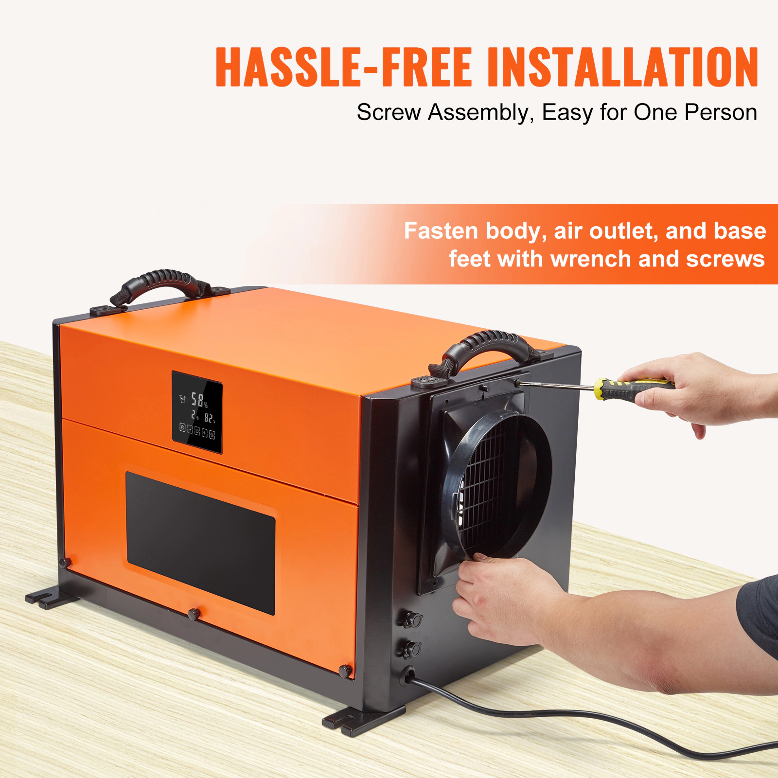 HONGGE Commercial Dehumidifier with Drain Hose for Crawl Space, Basement