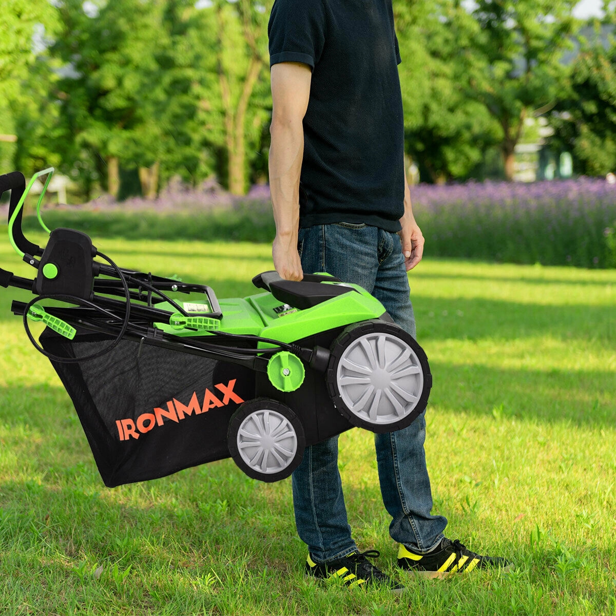 LJG 15 Inch 13 Amp Electric Scarifier with Collection Bag and Removable Blades