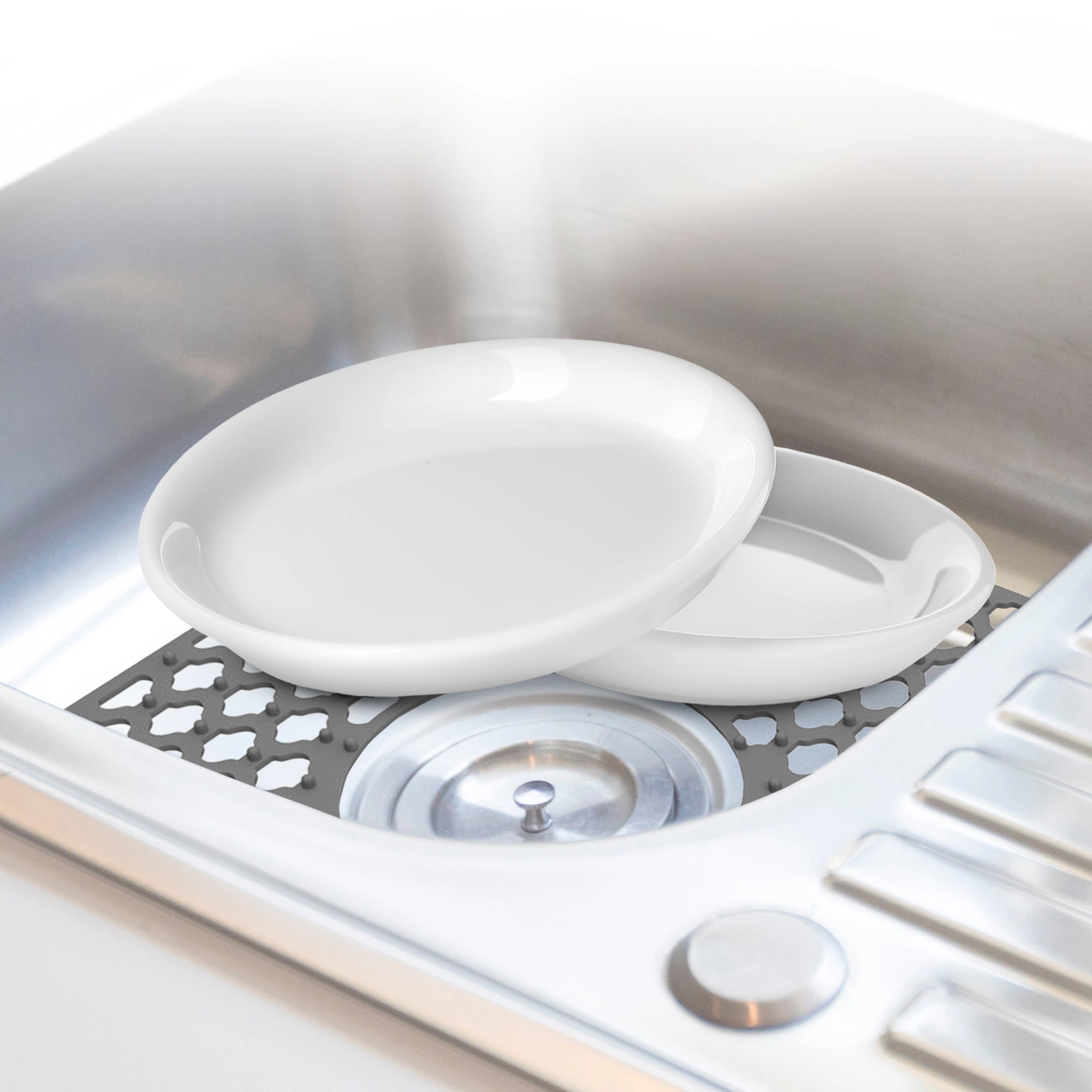 Cheer Collection Silicone Sink Protector Mat for Kitchen Counter and Drain Board