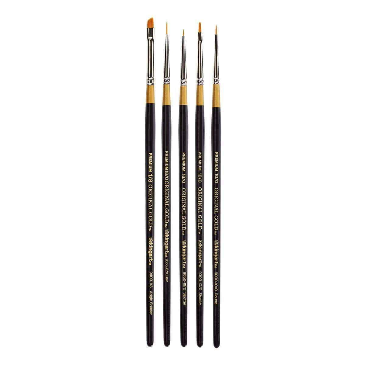 KINGART Original Gold® Golden Taklon Micro Detail Brush Set, 5 pc