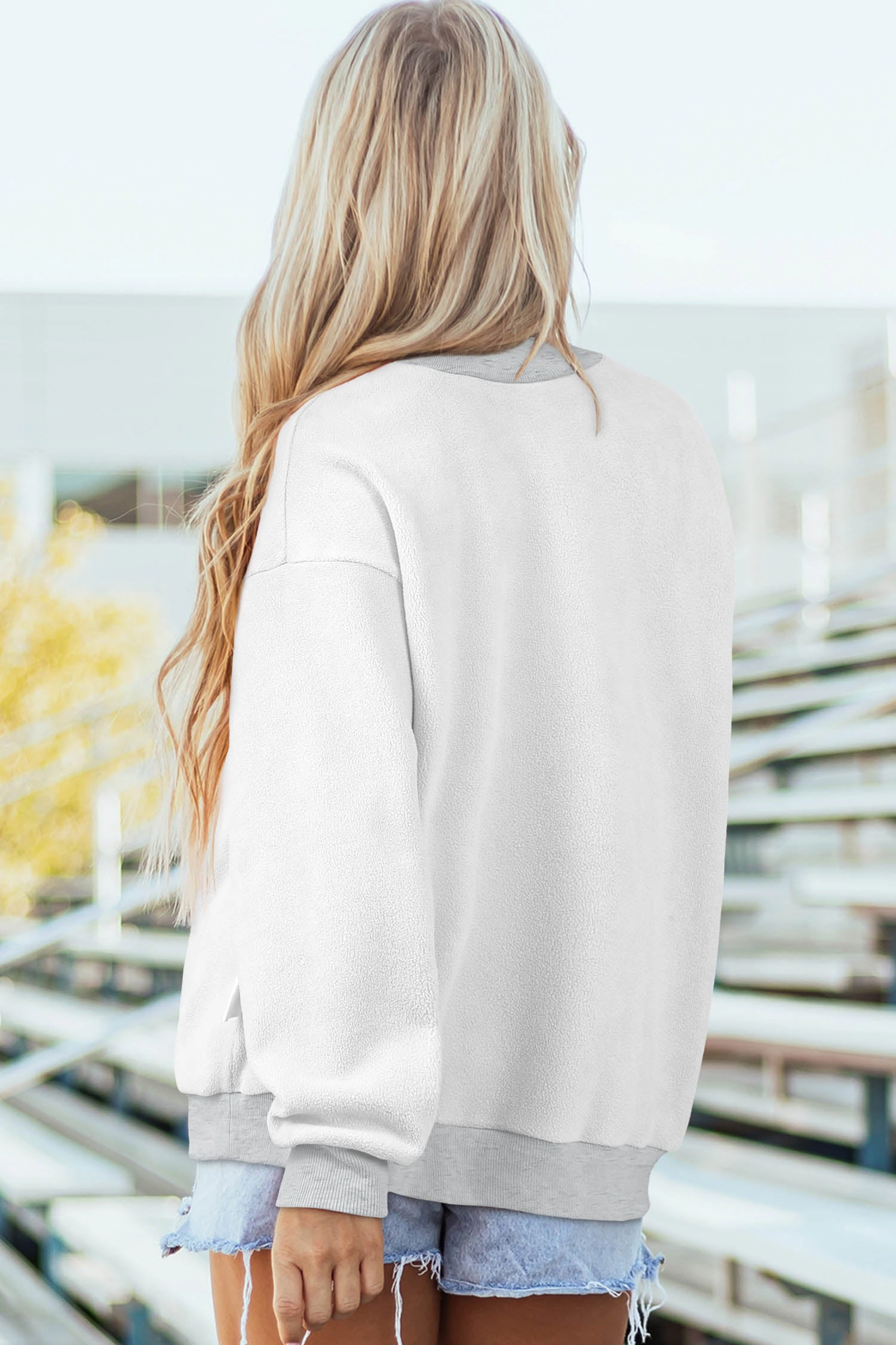 Threaded Pear Oakleigh Print Reversible Mock Sweatshirt