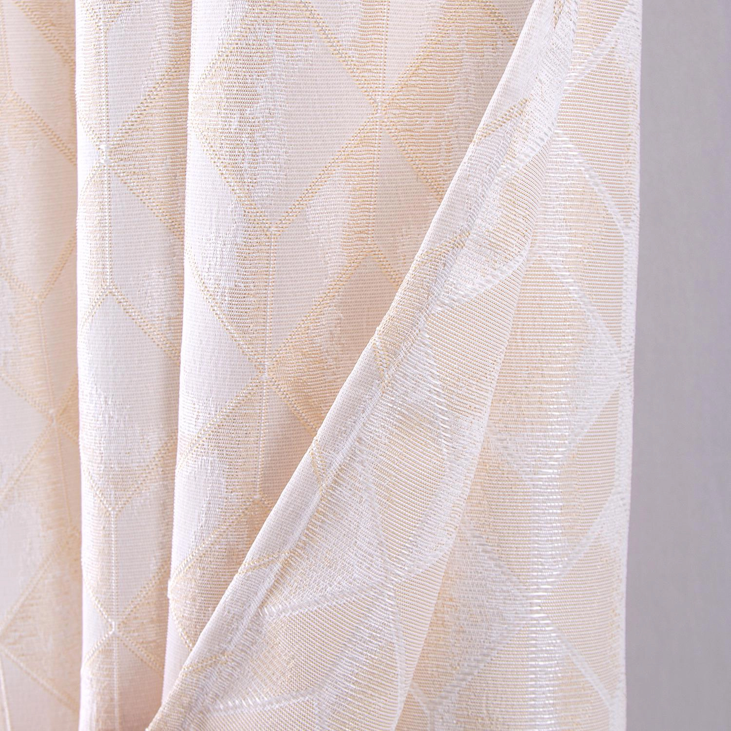 RT Designer Collection Cubix Jacquard Grommet Luxurious Modern Design Curtain Panel 54" x 84" Silver