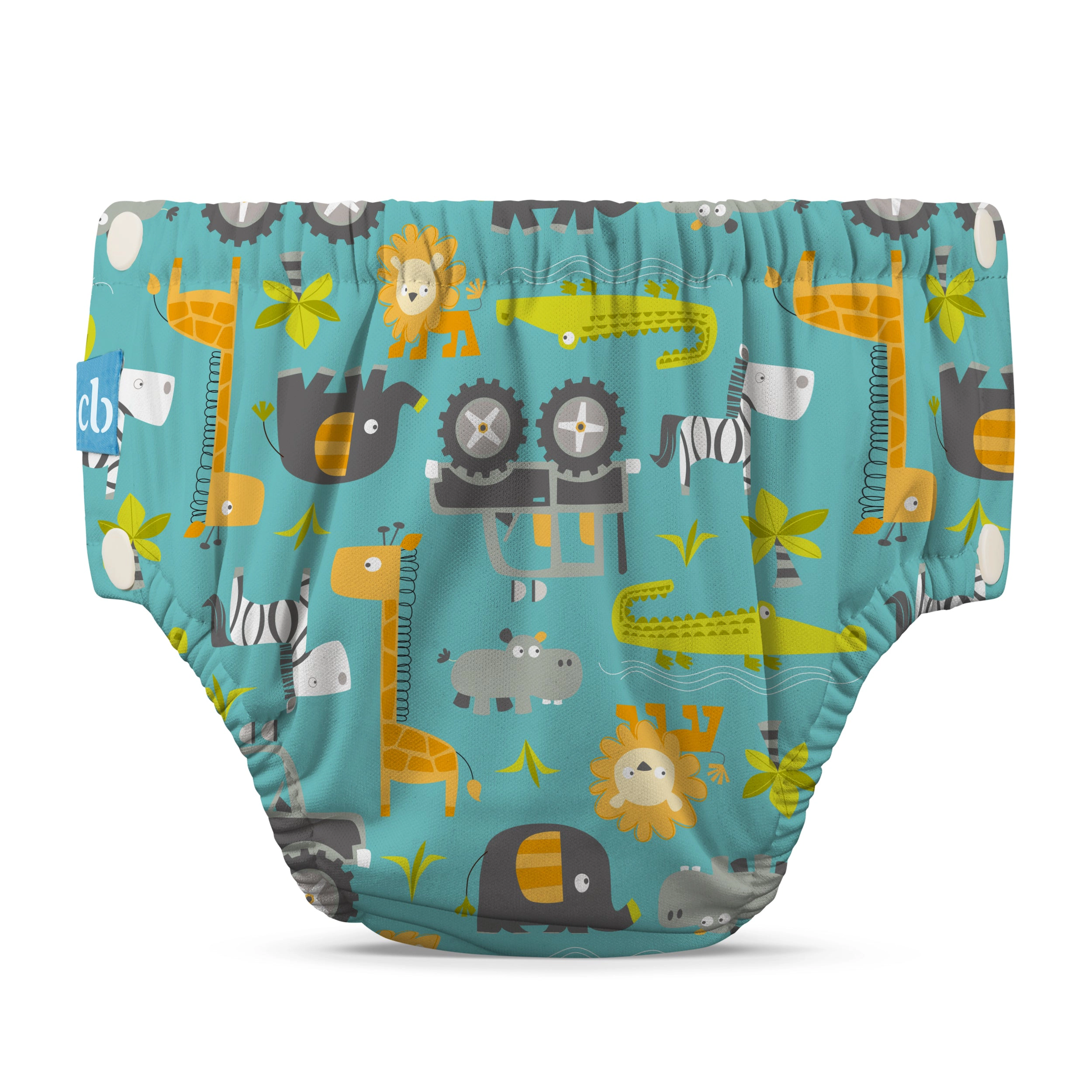 Charlie Banana Reusable Swim Diaper Snaps Large - Gone Safari