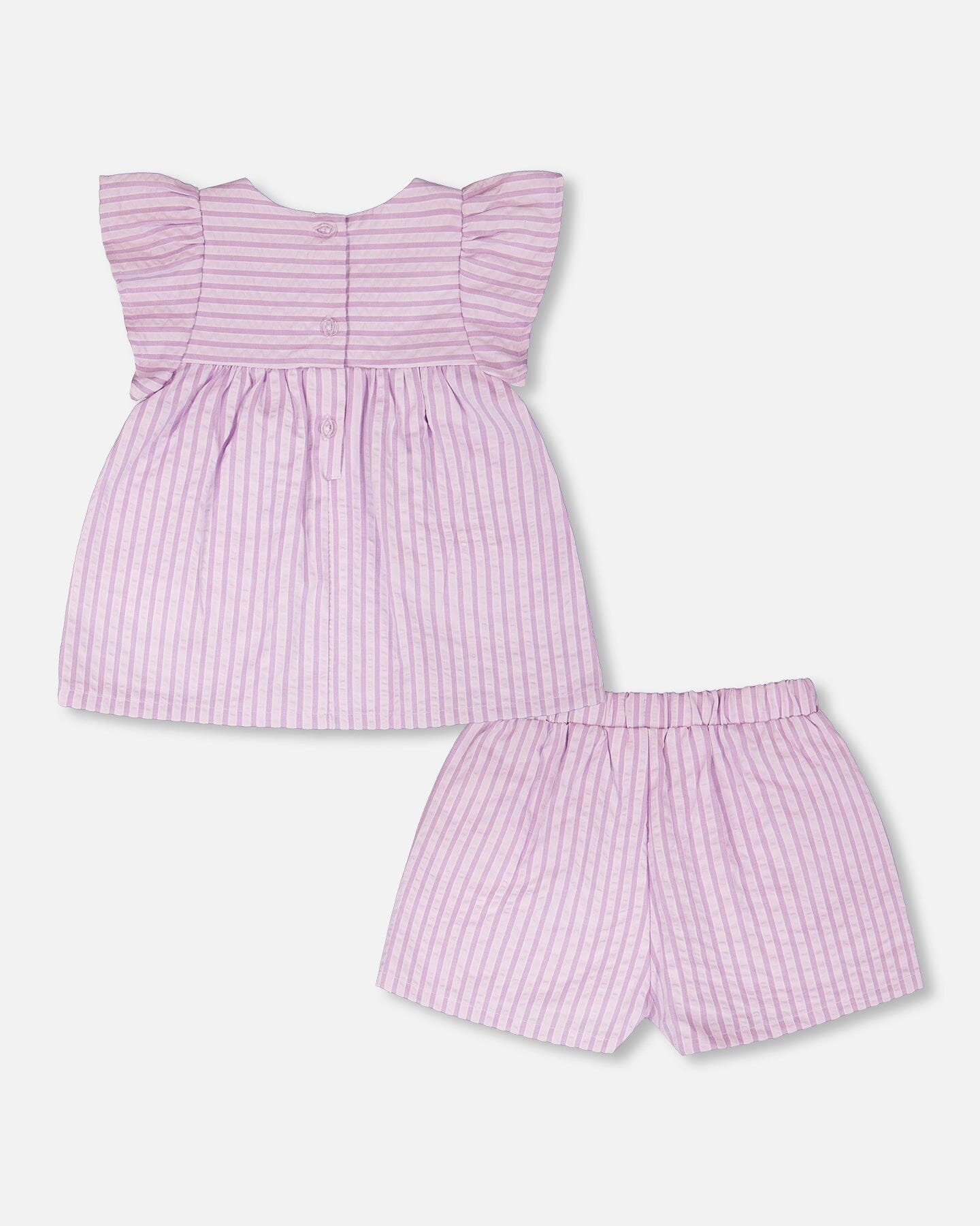Deux par Girls Top and Short Set Stripes