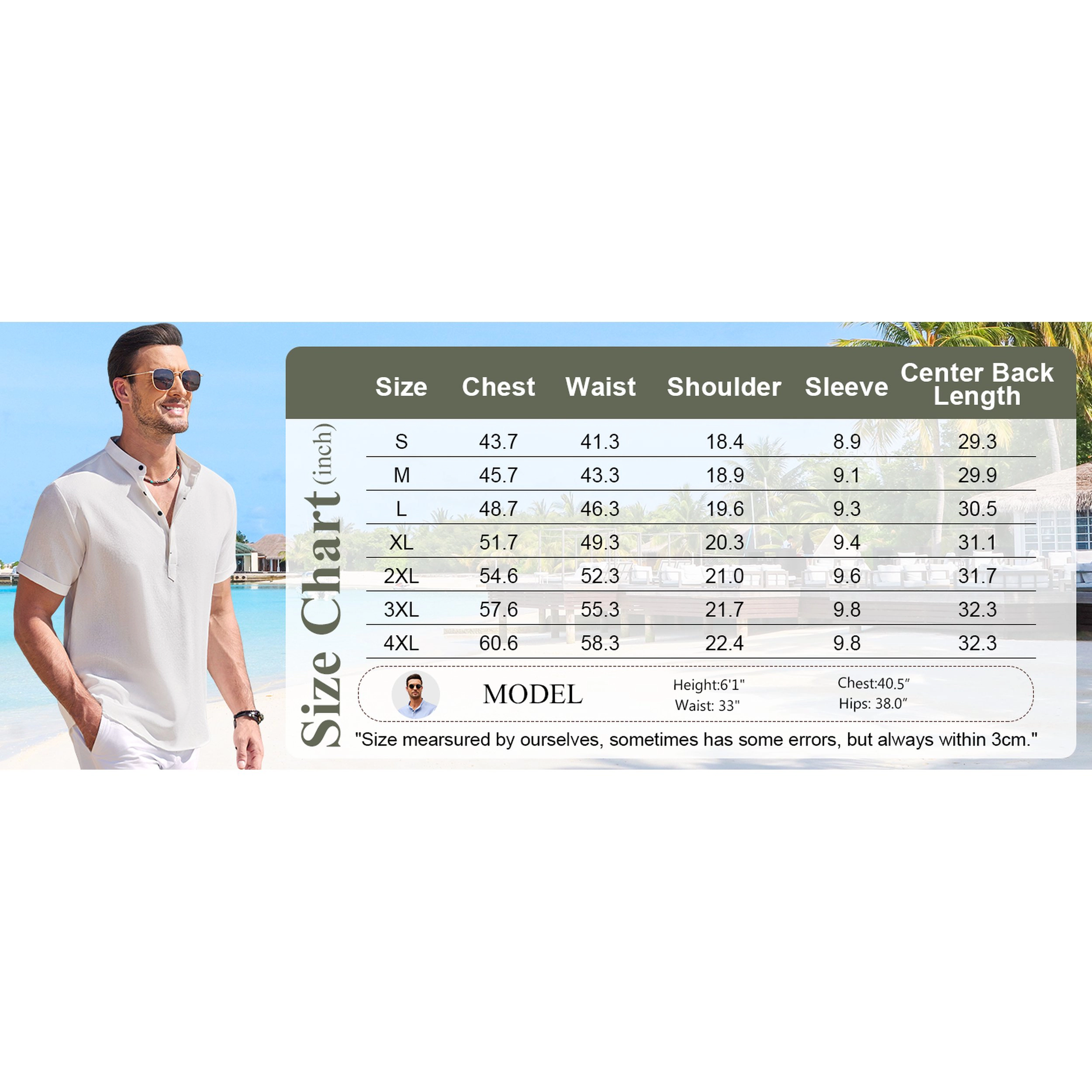 COOFANDY Mens  Short Sleeve Henley Shirts V Neck Button Striped Casual Tops