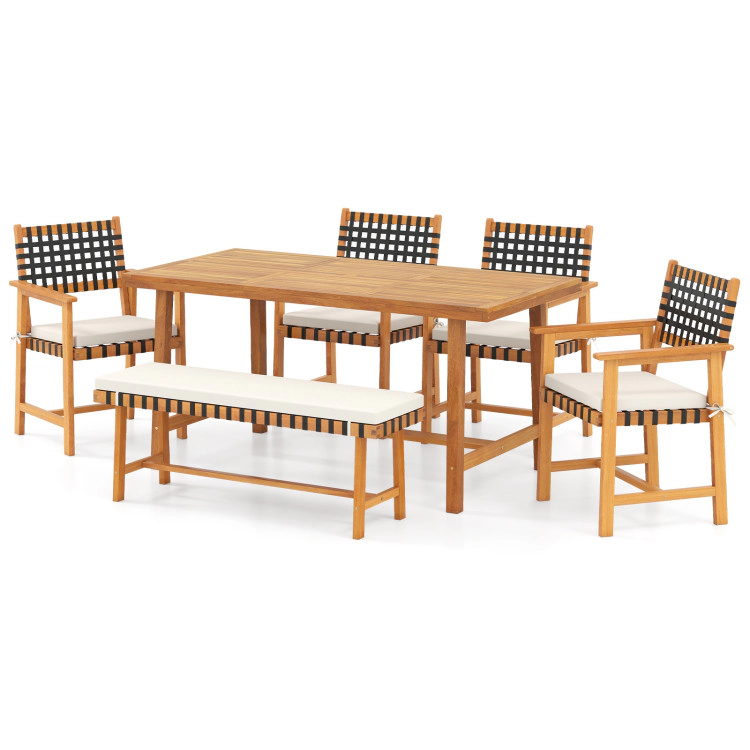Hivvago 6-Piece Patio Dining Set For 5-6 People Farmhouse Furniture
