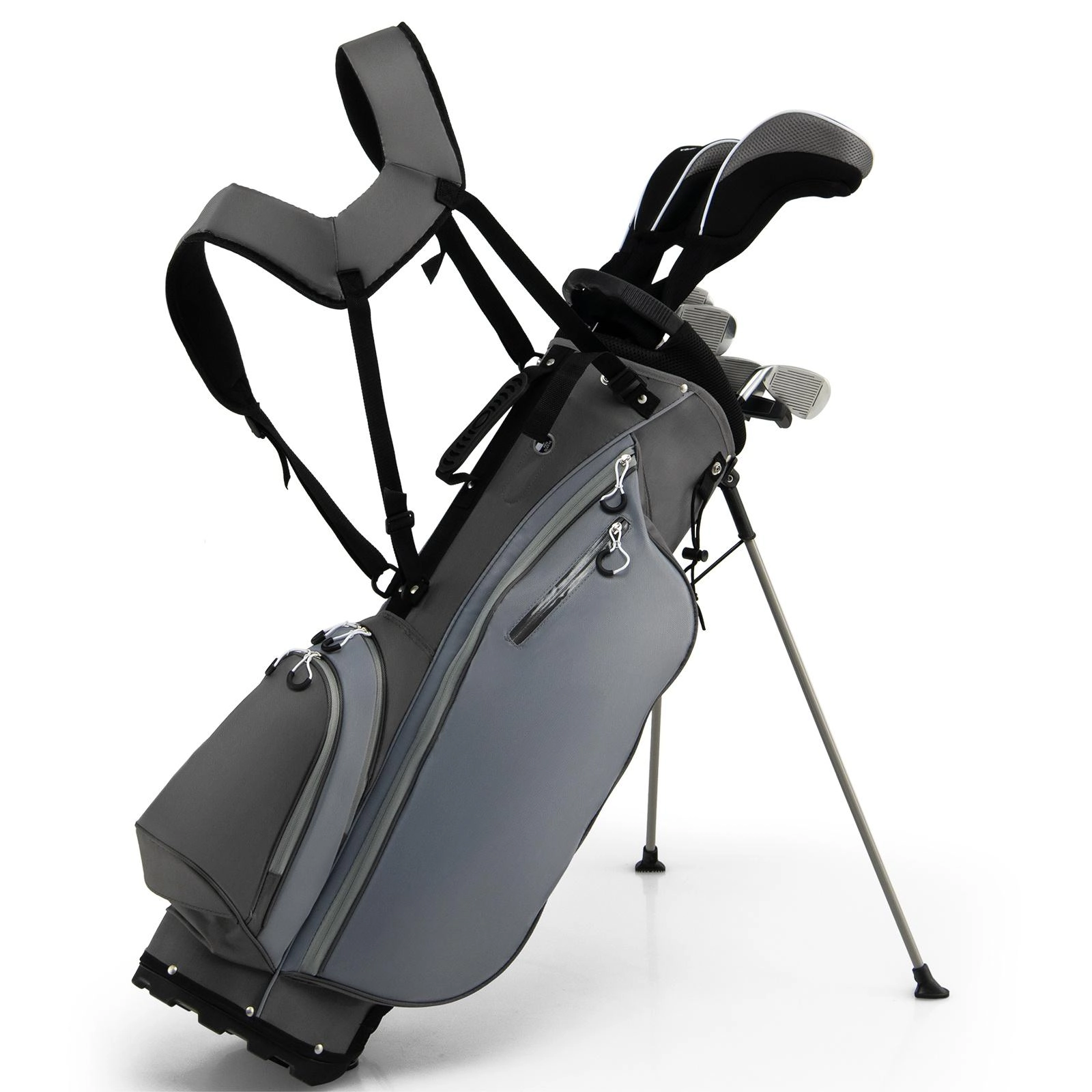 SUGIFT Gray 10-Piece Mens Complete Golf Club Set with 460cc Driver and 34-in Stand Bag 35-in Putter