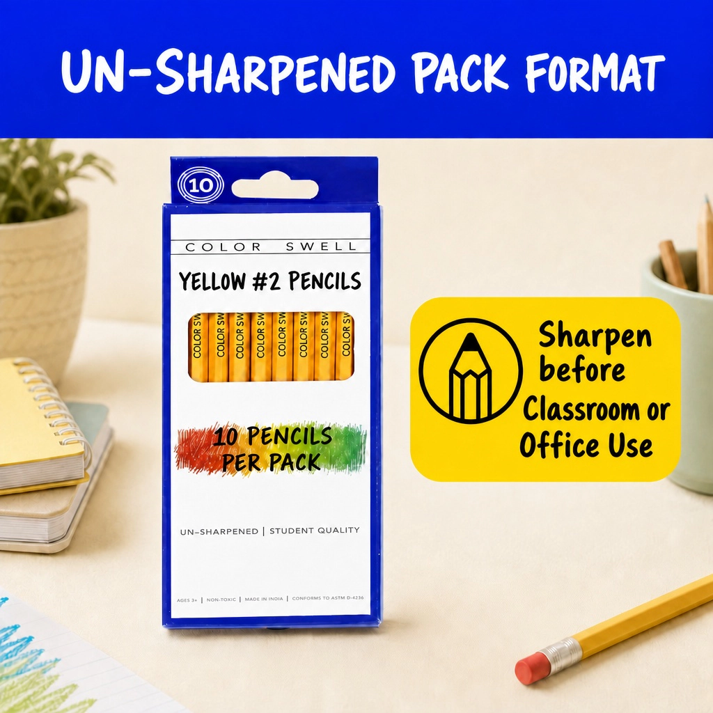 Color Swell Yellow Bulk Pencils, 30 Packs, 10 per Pack (10 Total)