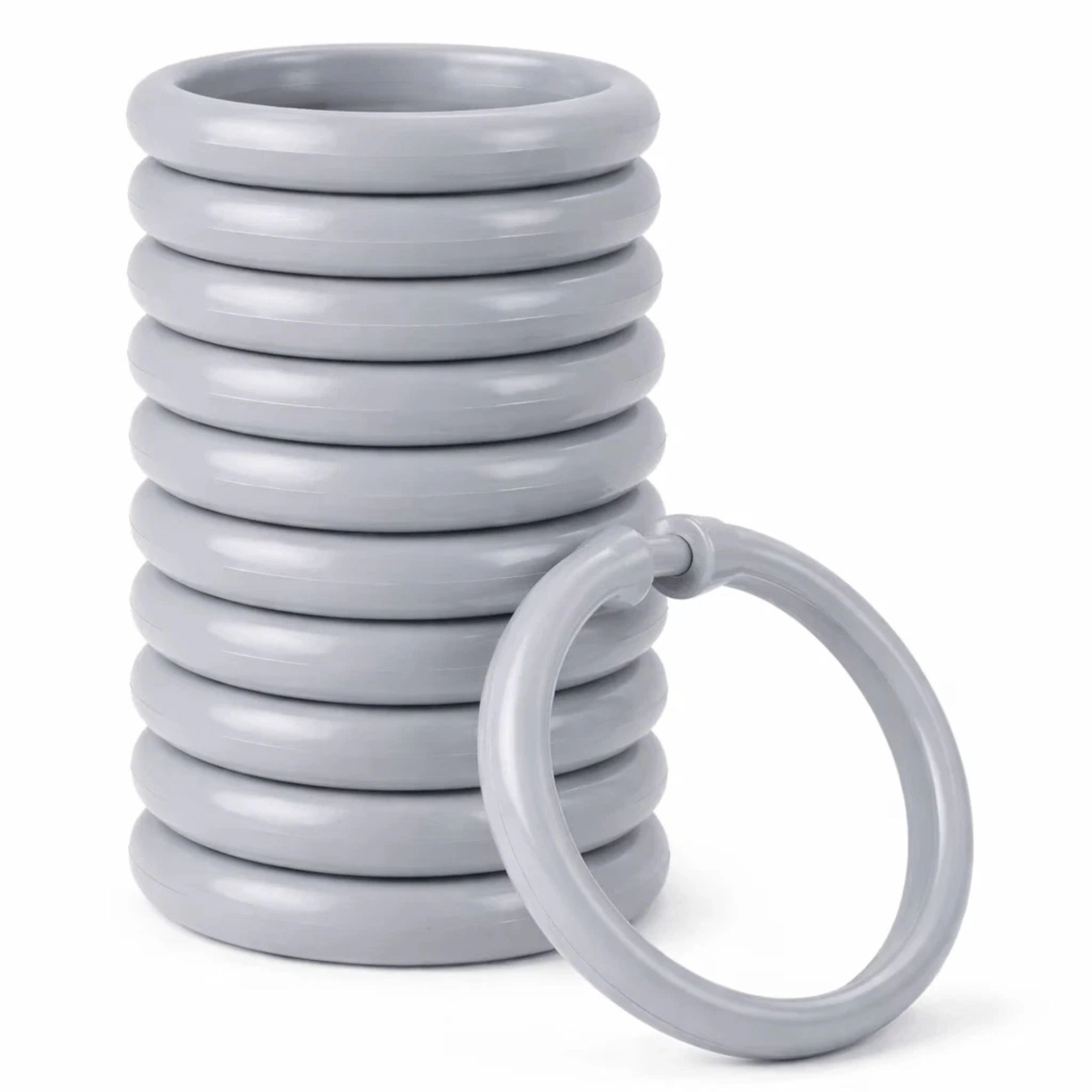 Home Collection Pack of 12 Plastic Shower Curtain O Rings with Snap Lock