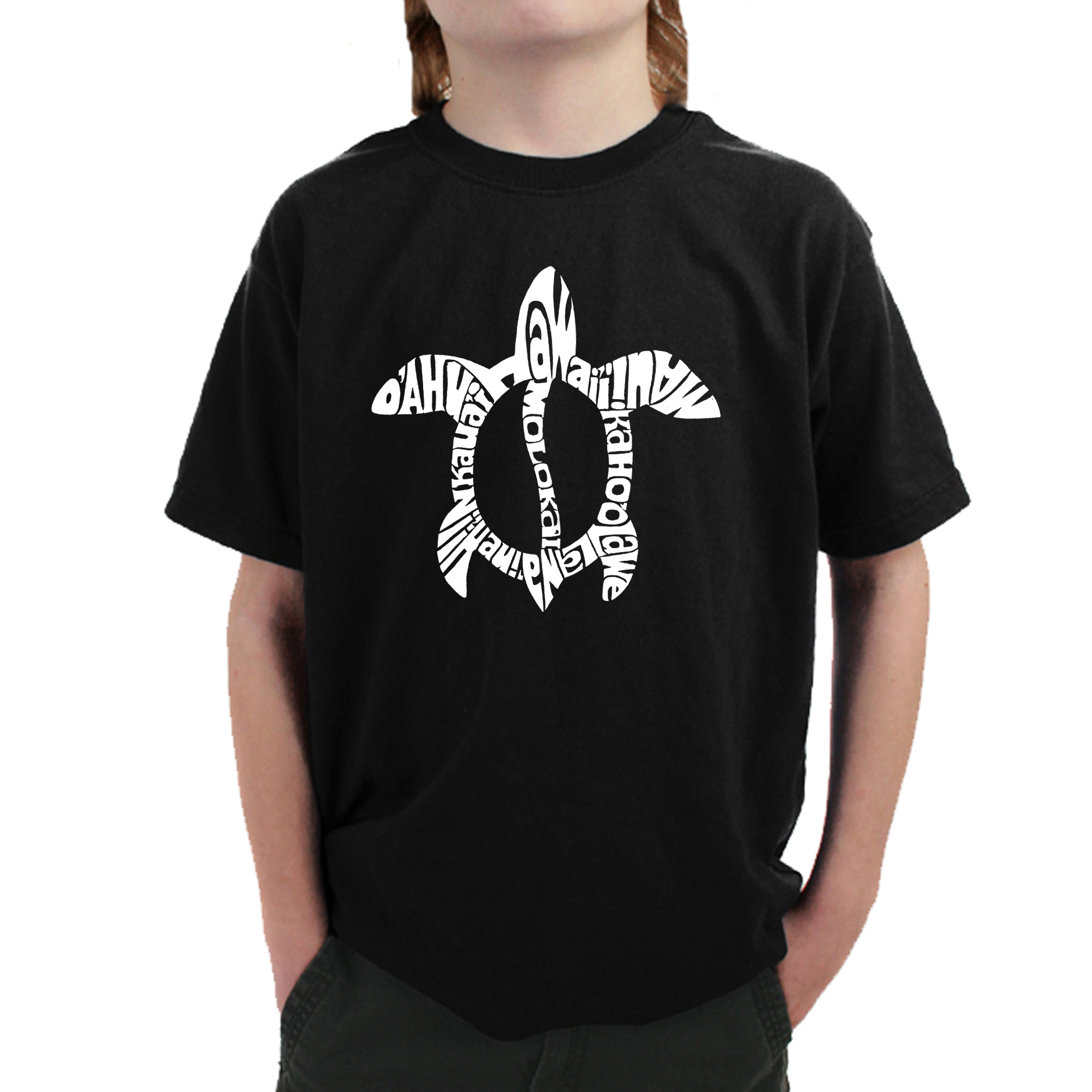LA Pop Art Boy's Word T-Shirt - Honu Turtle