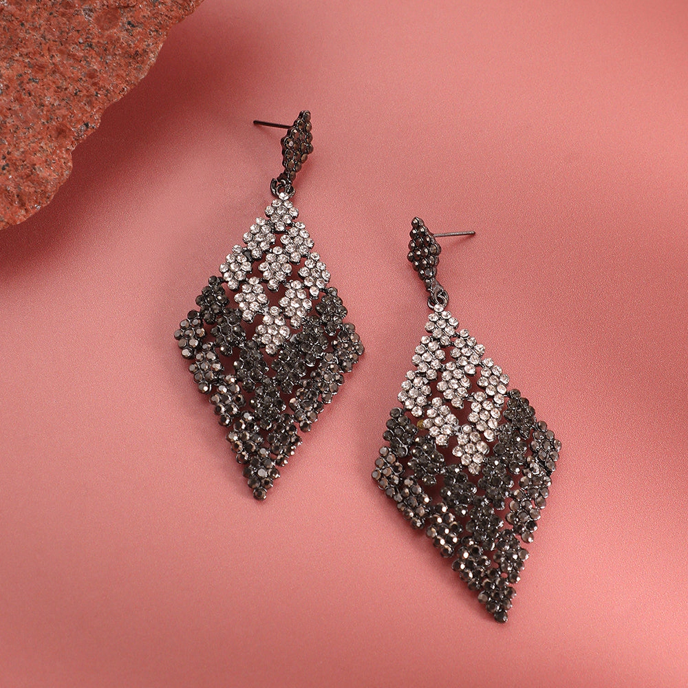 SOHI Women's Ombre Rhombus Drop Earrings