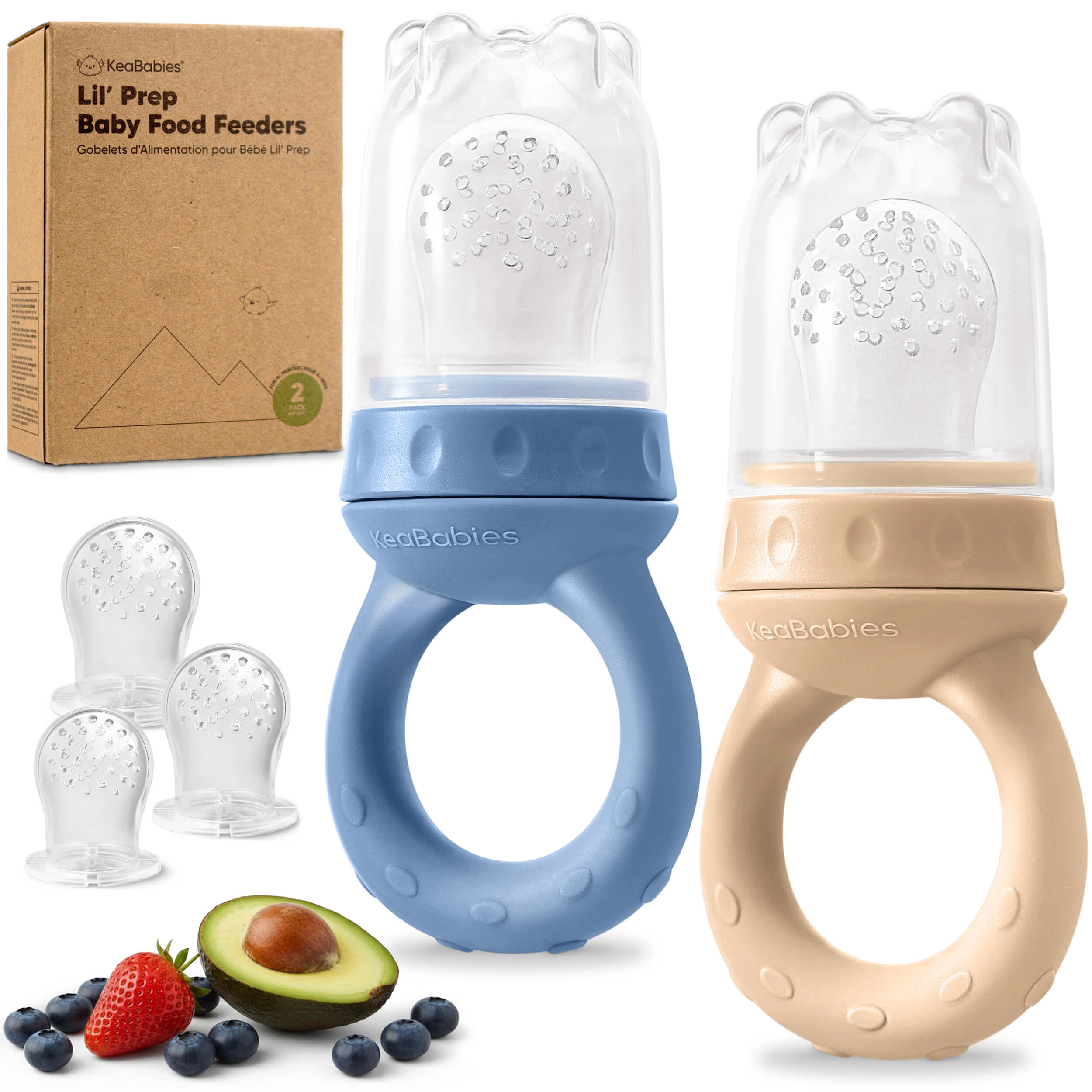 KeaBabies 2-Pack Lil’ Prep Baby Food Feeders for BLW Boys, Girls