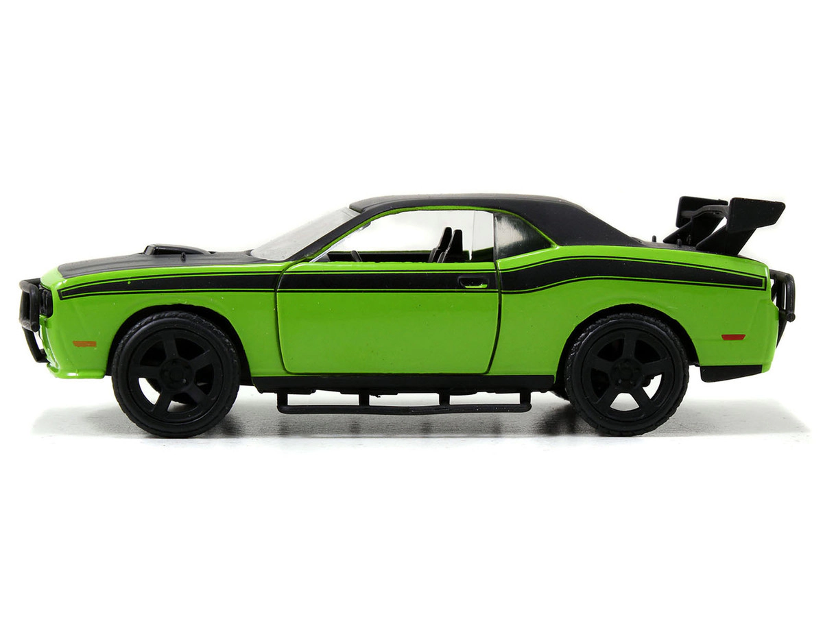 Jada Letty's Dodge Challenger SRT8 Green with Matt Black Top and Hood and Black Stripes "Furious 7" (2015)
