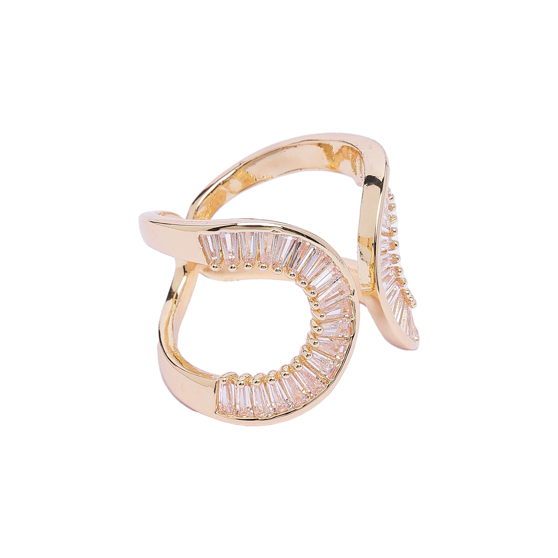 AGP Paris Women's Gold-Tone Crescent Adjustable Ring