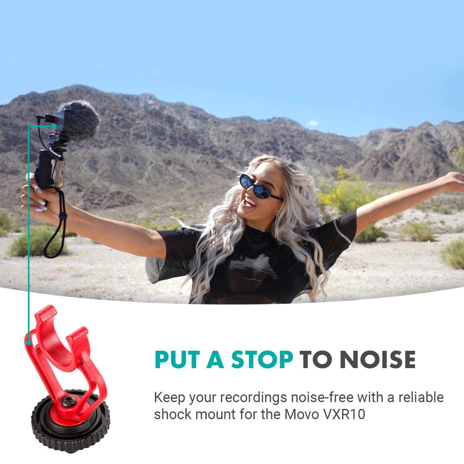 Movo SMVXR10 Replacement Shockmount for VXR10 Shotgun Camera Microphone